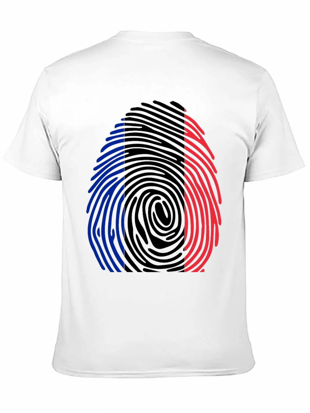 French Fingerprint Flag Unisex Casual T-Shirt – Clean Design For Daily Comfort