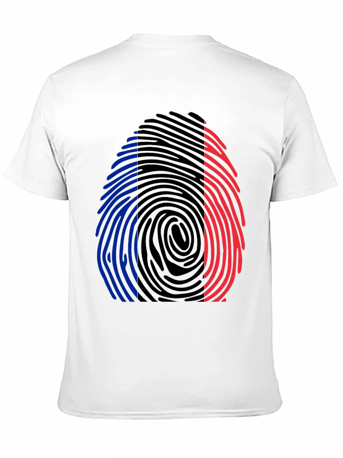 French Fingerprint Flag Unisex Casual T-Shirt – Clean Design For Daily Comfort