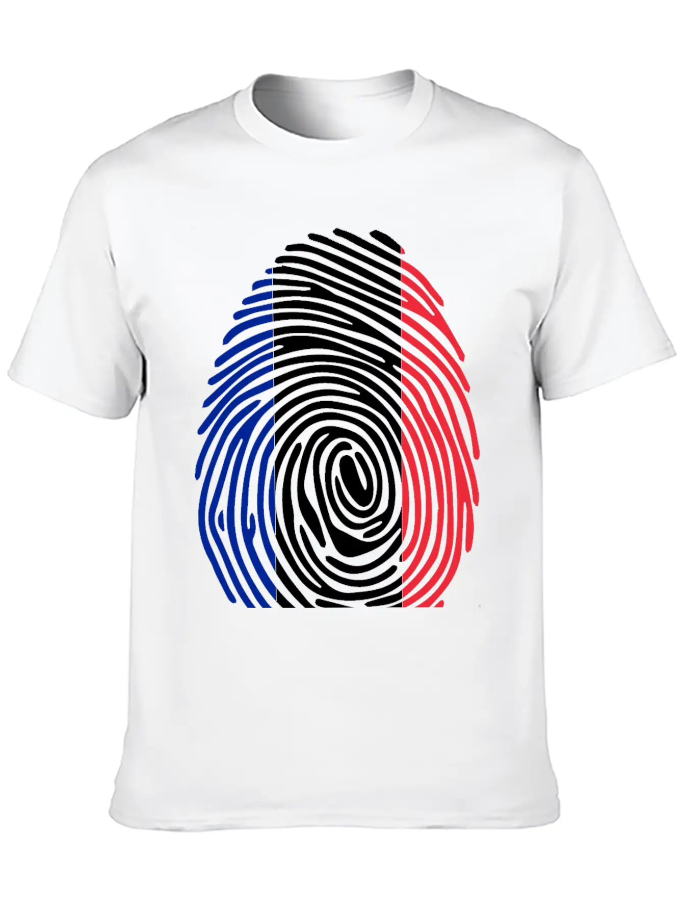 French Fingerprint Flag Unisex Casual T-Shirt – Clean Design For Daily Comfort