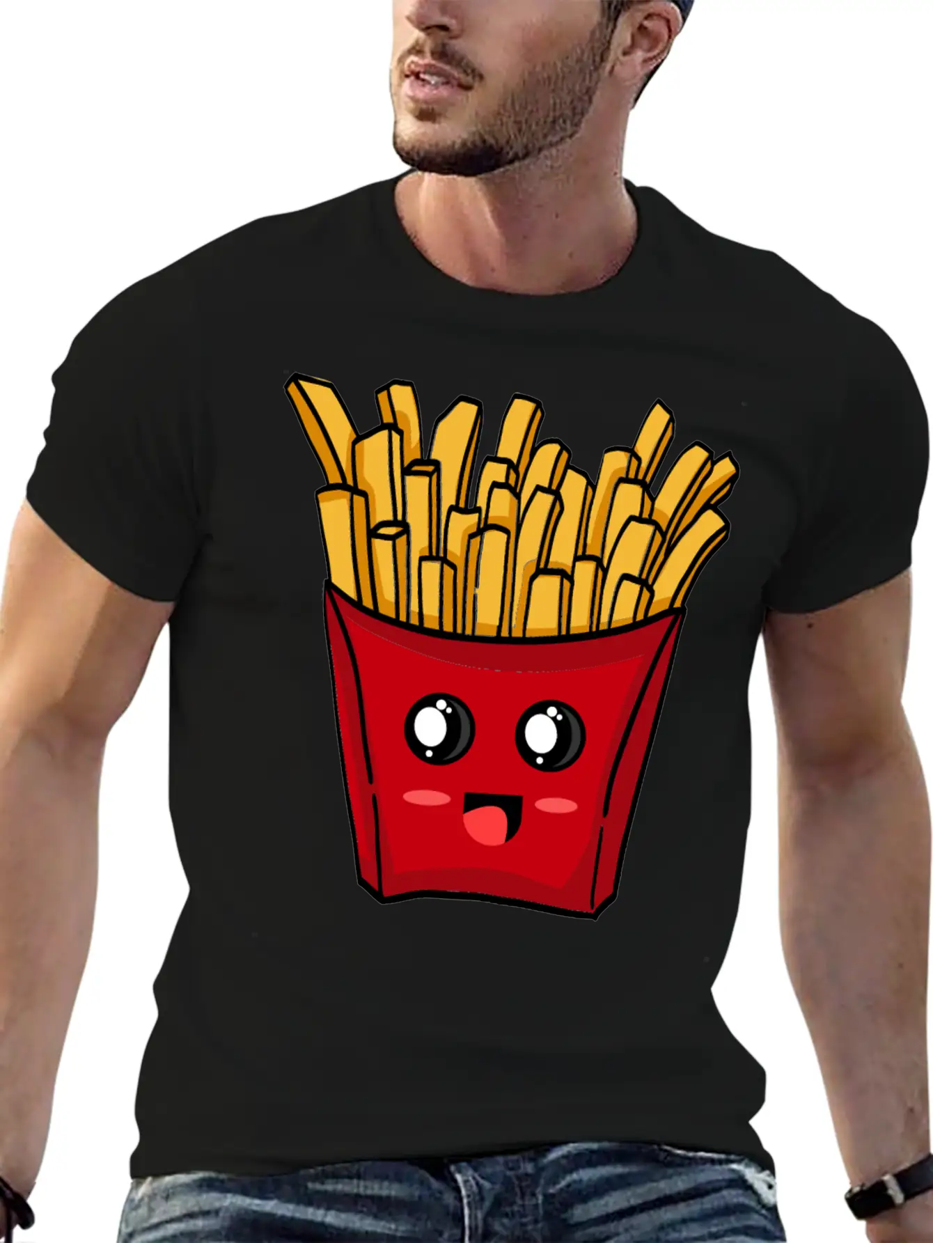 French Fries Kawaii Unisex Casual T-Shirt – Clean Design For Daily Comfort