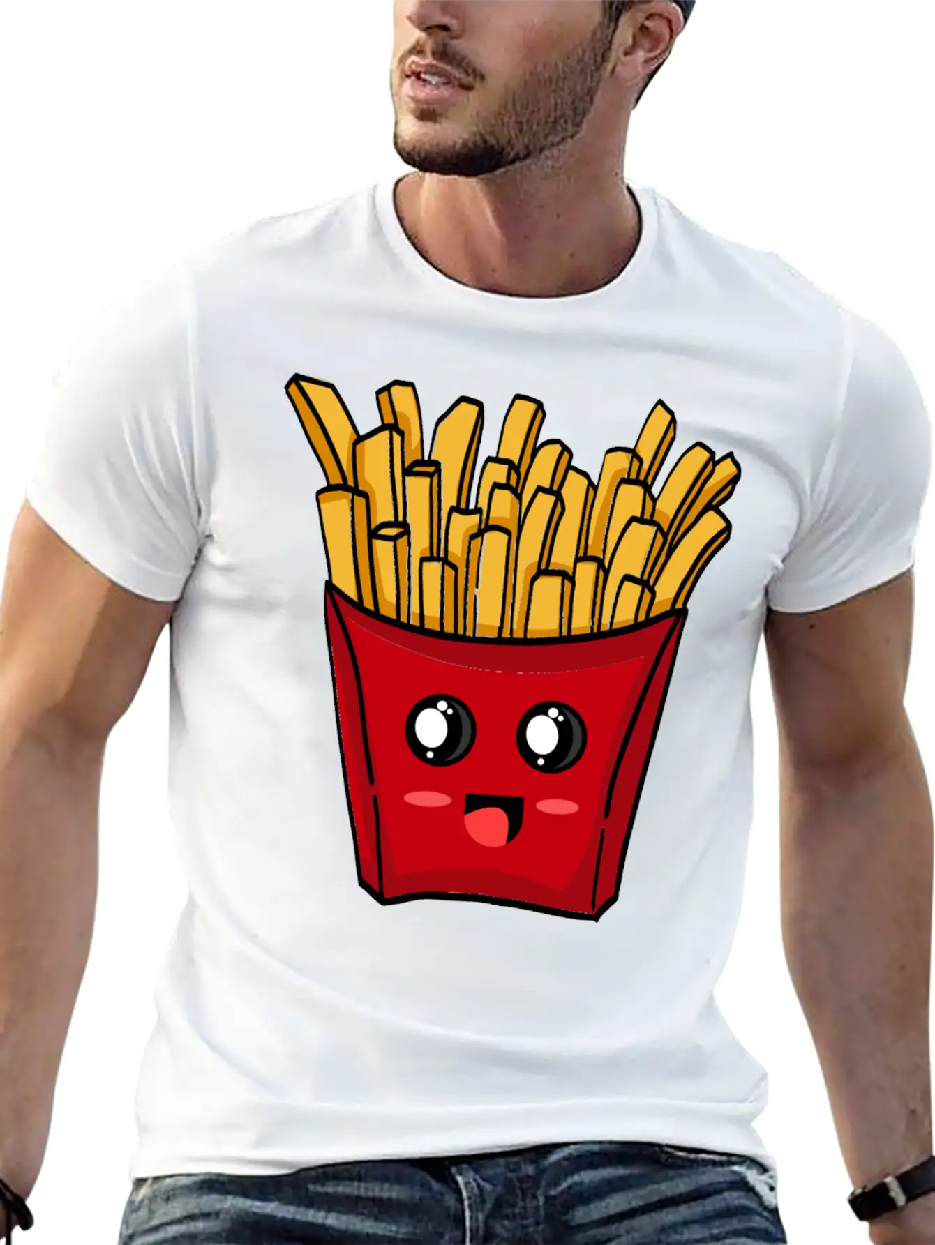 French Fries Kawaii Unisex Casual T-Shirt – Clean Design For Daily Comfort