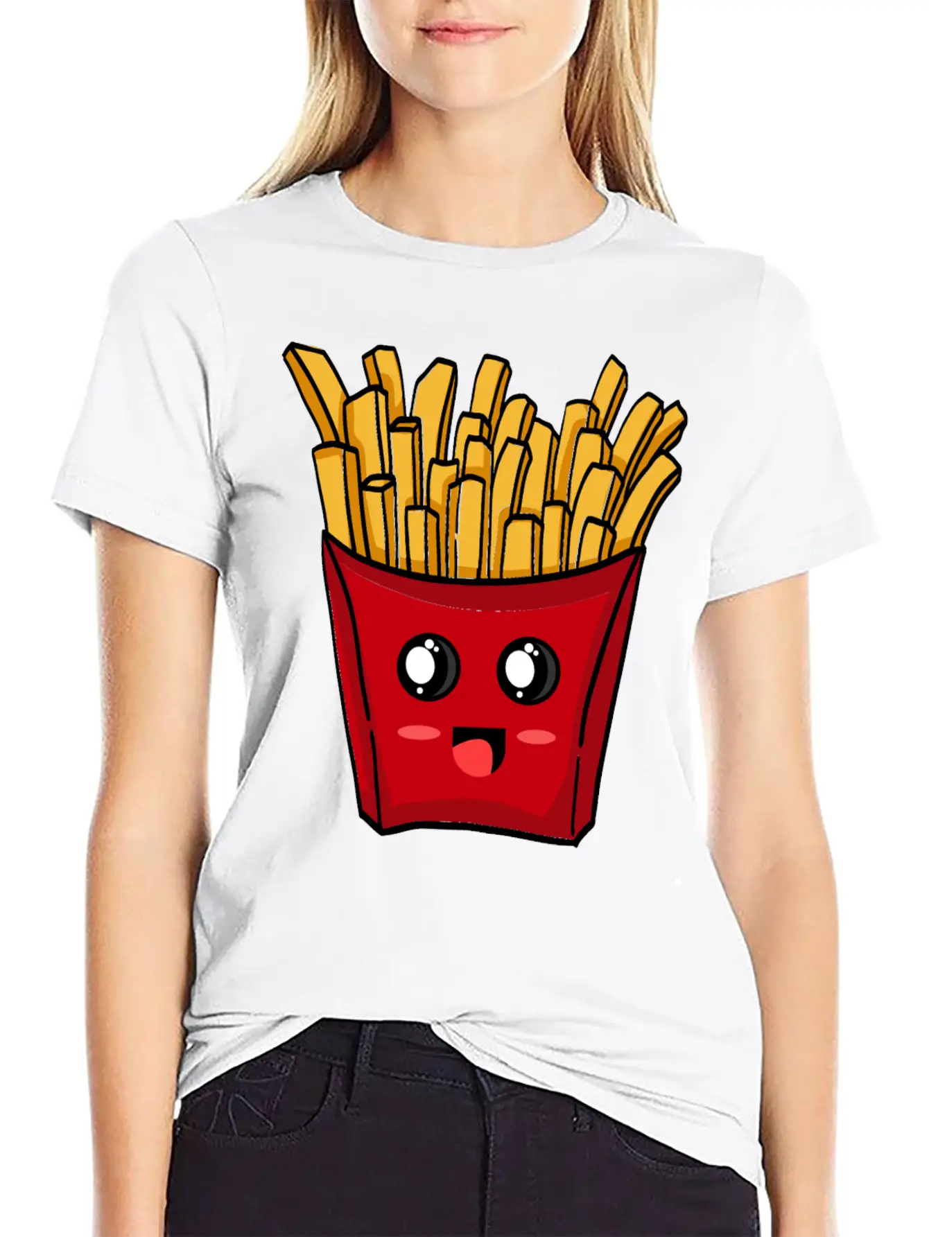 French Fries Kawaii Unisex Casual T-Shirt – Clean Design For Daily Comfort