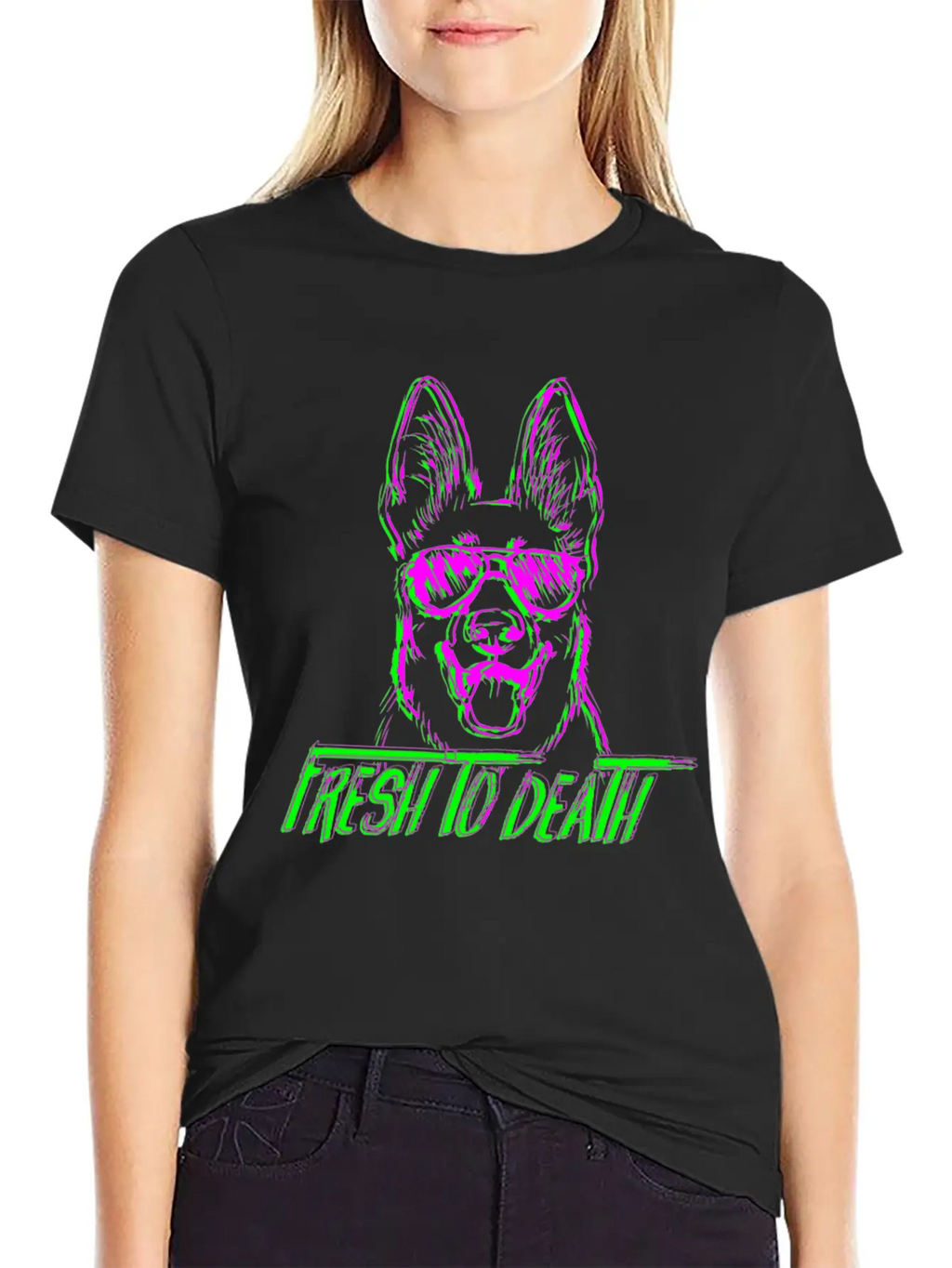Fresh To Death German Shepherd Dogdoggiesgift For Casual Graphic T-Shirt – Simple And Comfortable Daily Wear