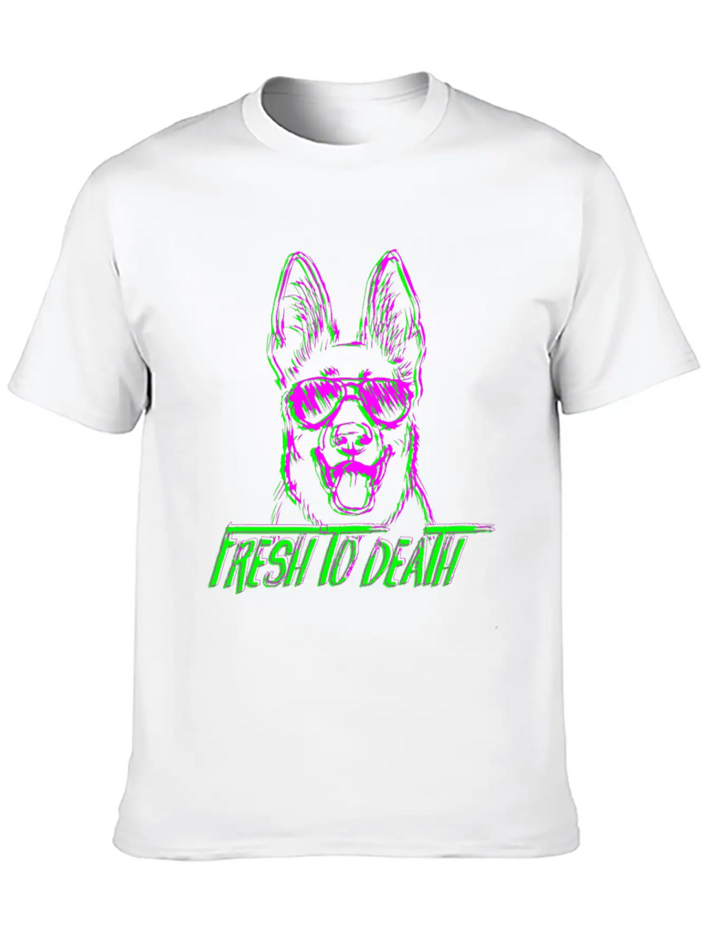 Fresh To Death German Shepherd Dogdoggiesgift For Casual Graphic T-Shirt – Simple And Comfortable Daily Wear