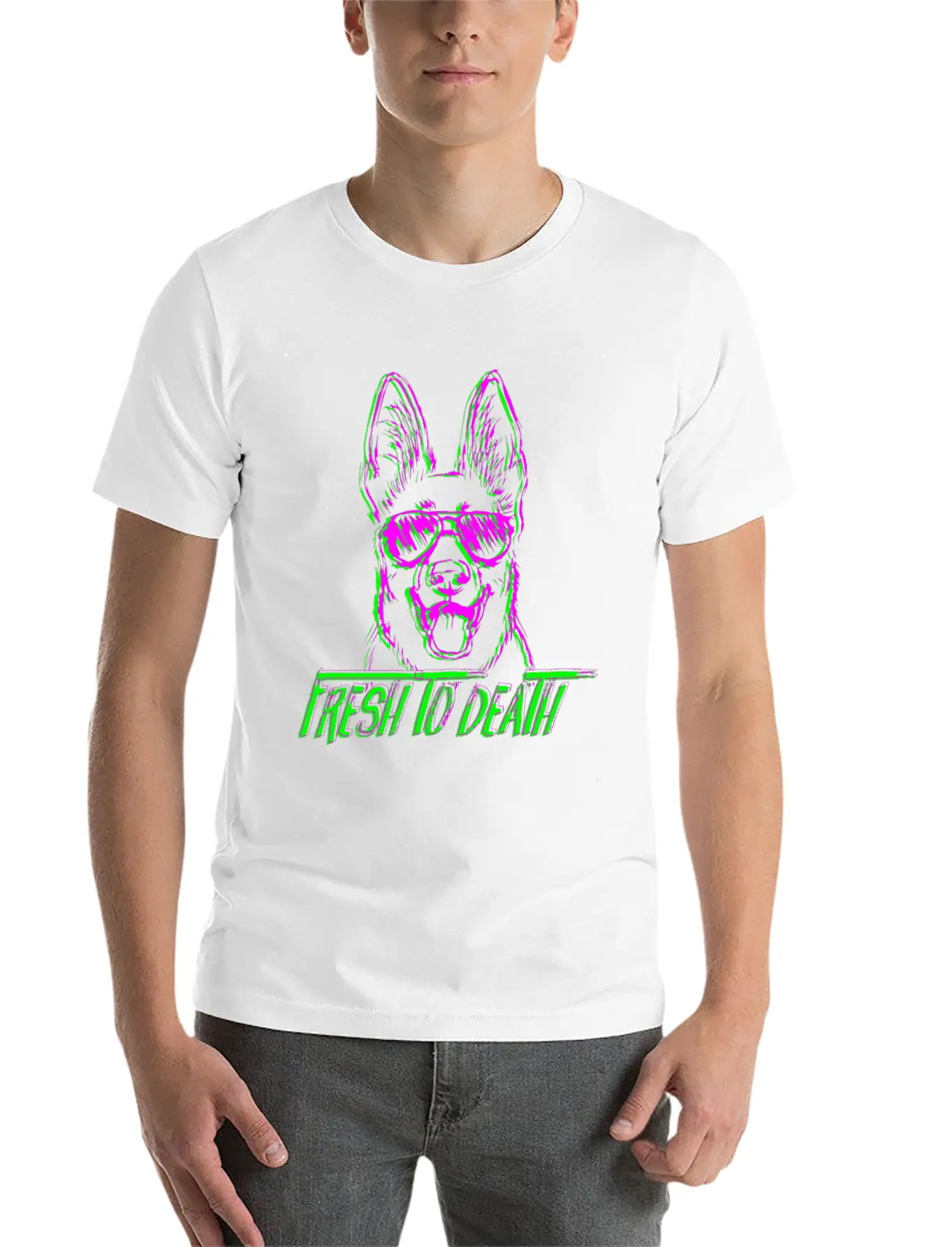 Fresh To Death German Shepherd Dogdoggiesgift For Casual Graphic T-Shirt – Simple And Comfortable Daily Wear