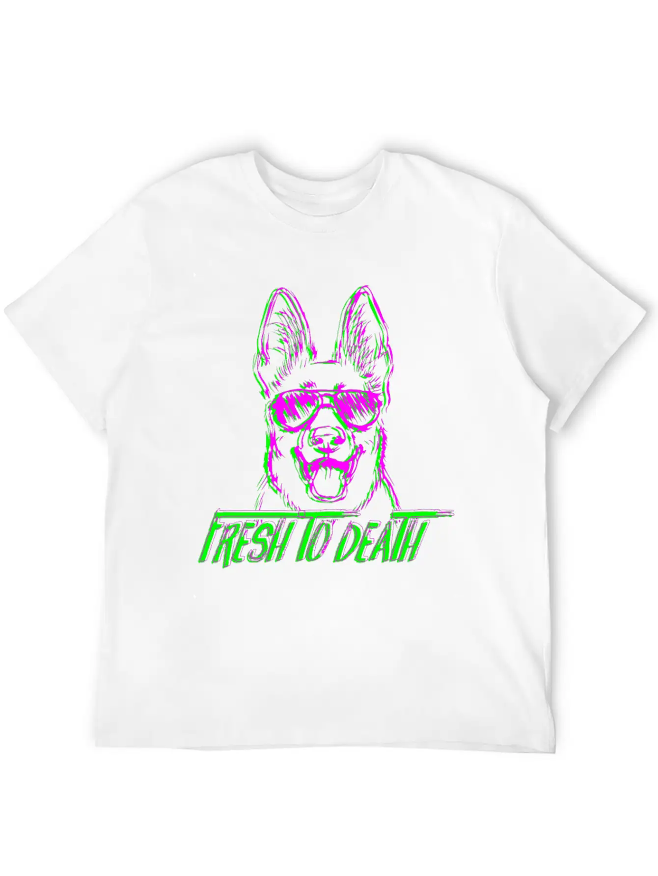 Fresh To Death German Shepherd Dogdoggiesgift For Casual Graphic T-Shirt – Simple And Comfortable Daily Wear