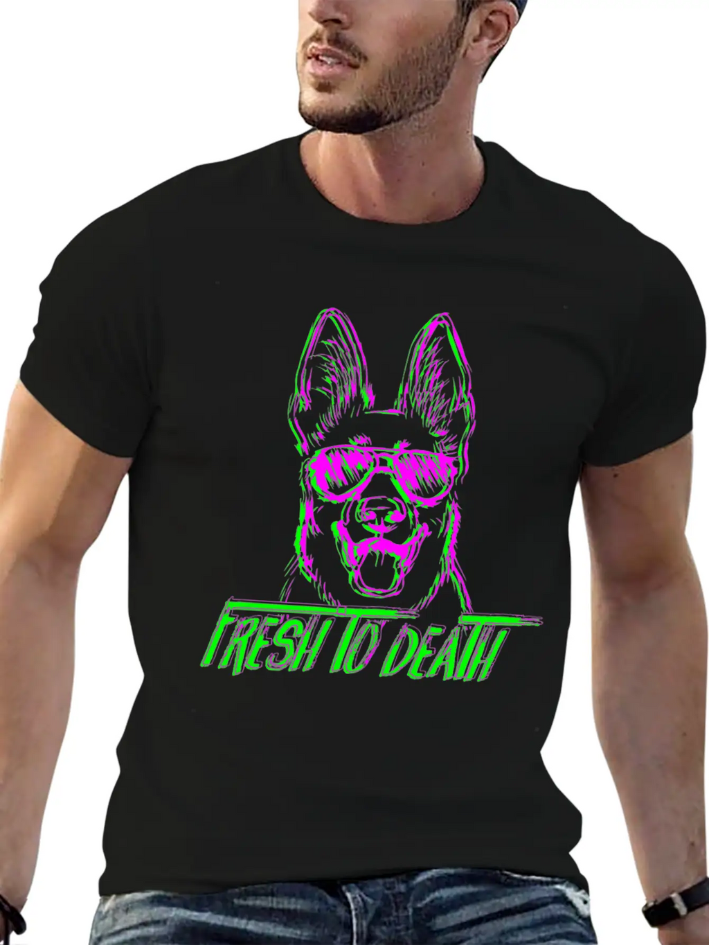 Fresh To Death German Shepherd Dogdoggiesgift For Casual Graphic T-Shirt – Simple And Comfortable Daily Wear