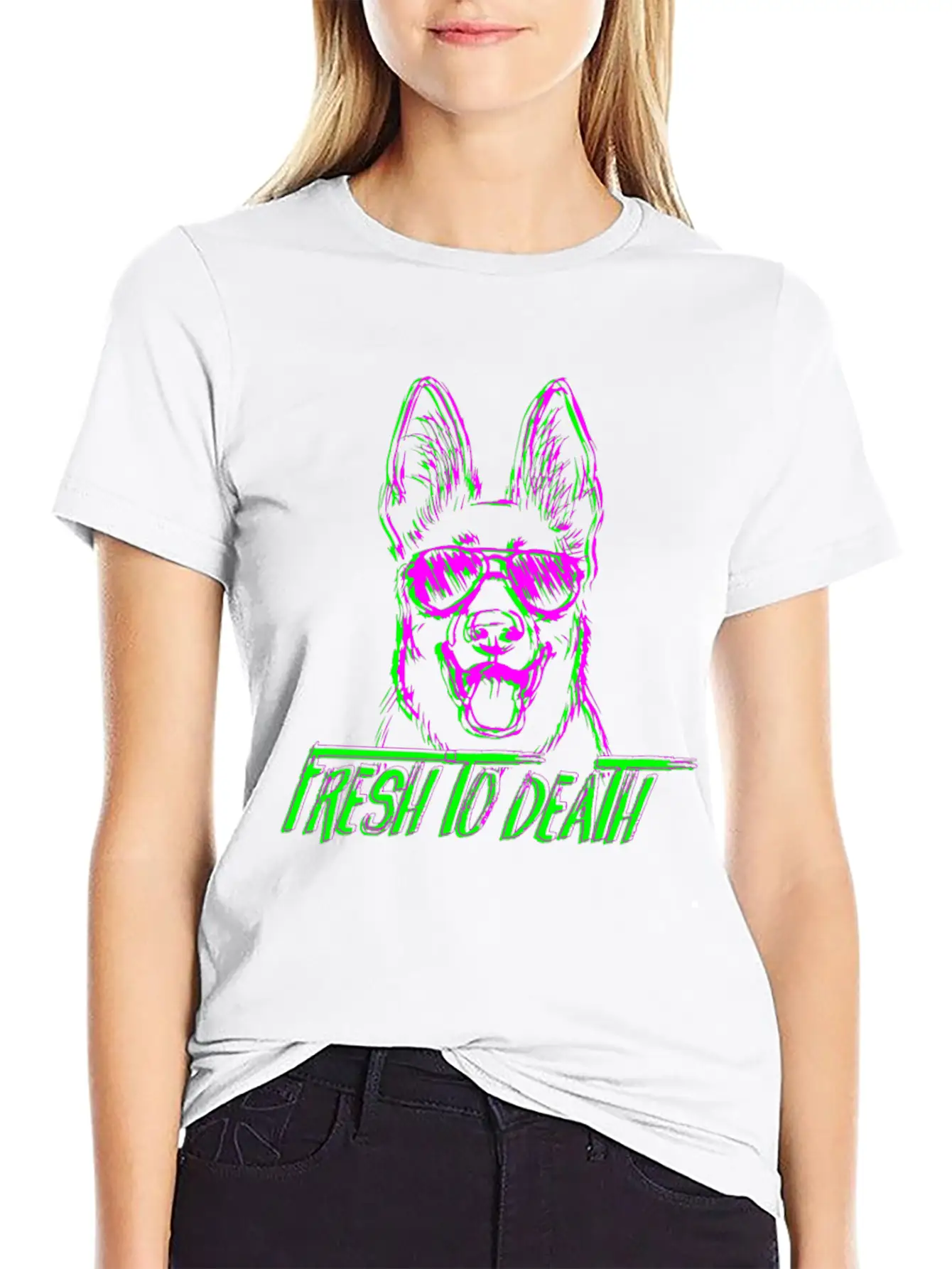 Fresh To Death German Shepherd Dogdoggiesgift For Casual Graphic T-Shirt – Simple And Comfortable Daily Wear