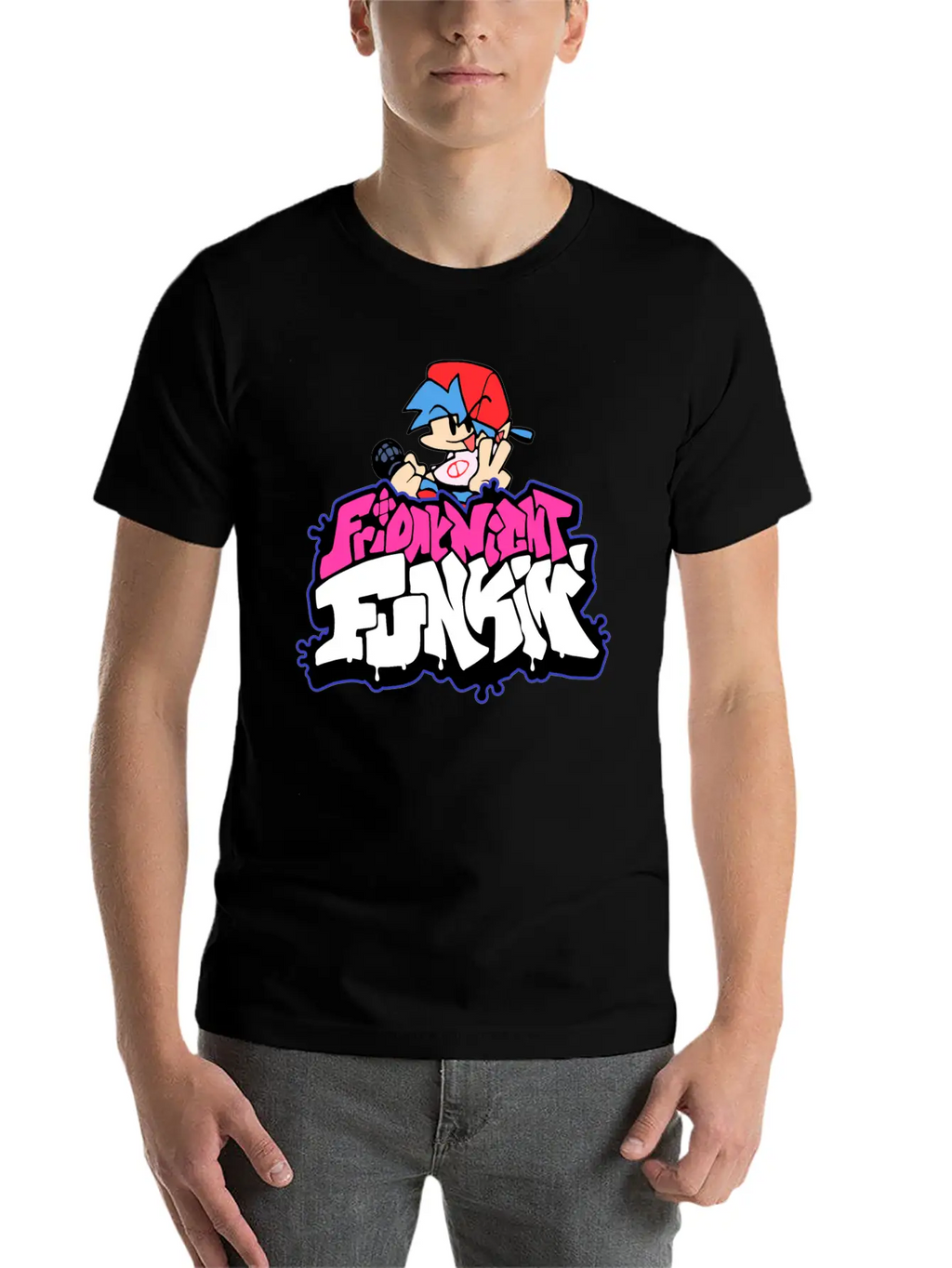 Friday Night Funkin Funny Logo And Boyfriend Unisex Casual T-Shirt – Clean Design For Daily Comfort