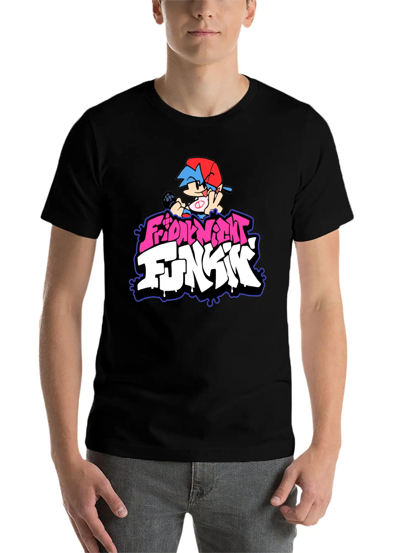 Friday Night Funkin Funny Logo And Boyfriend Unisex Casual T-Shirt – Clean Design For Daily Comfort