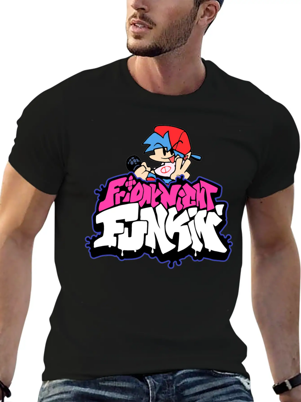 Friday Night Funkin Funny Logo And Boyfriend Unisex Casual T-Shirt – Clean Design For Daily Comfort