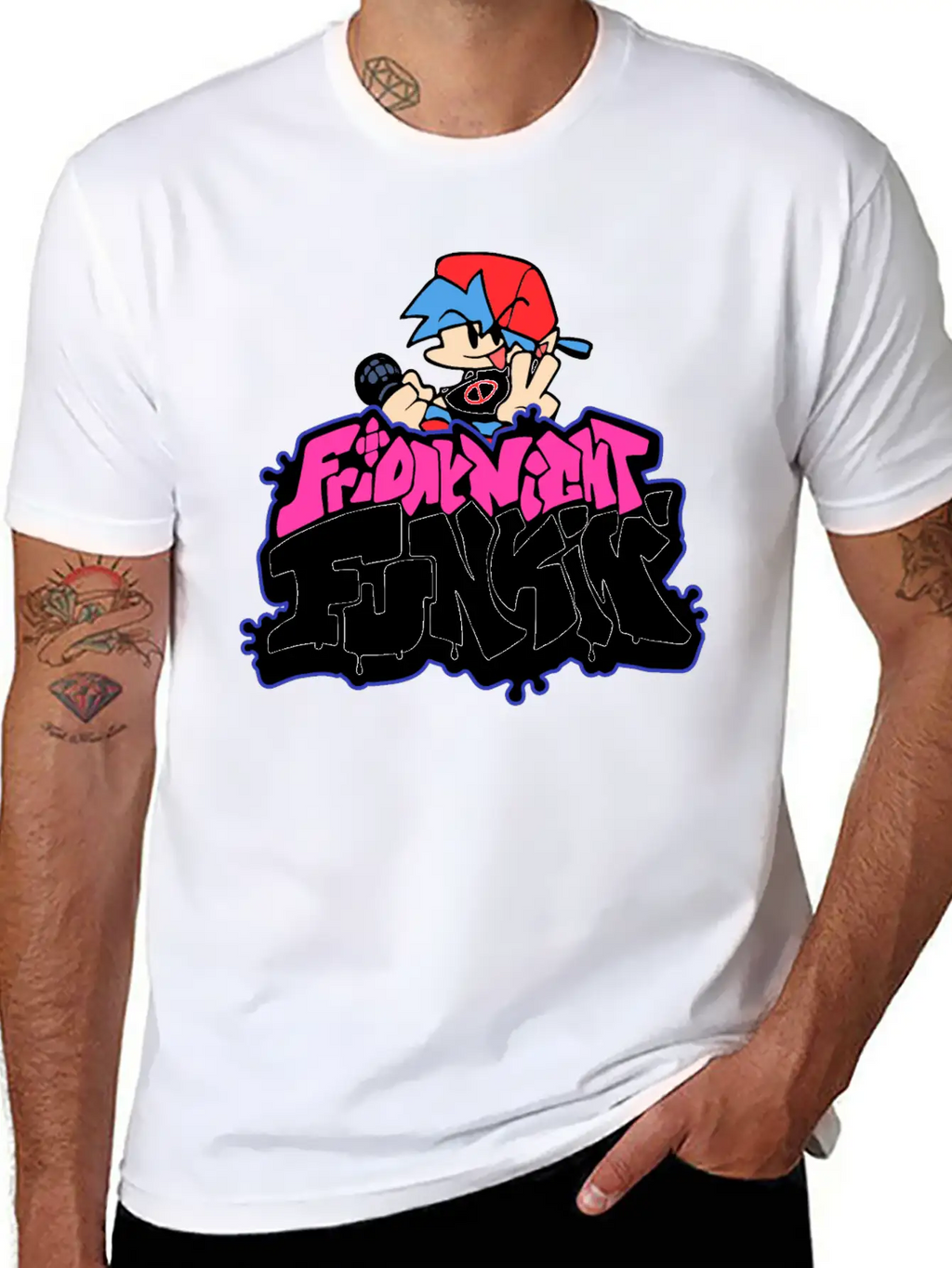 Friday Night Funkin Funny Logo And Boyfriend Unisex Casual T-Shirt – Clean Design For Daily Comfort