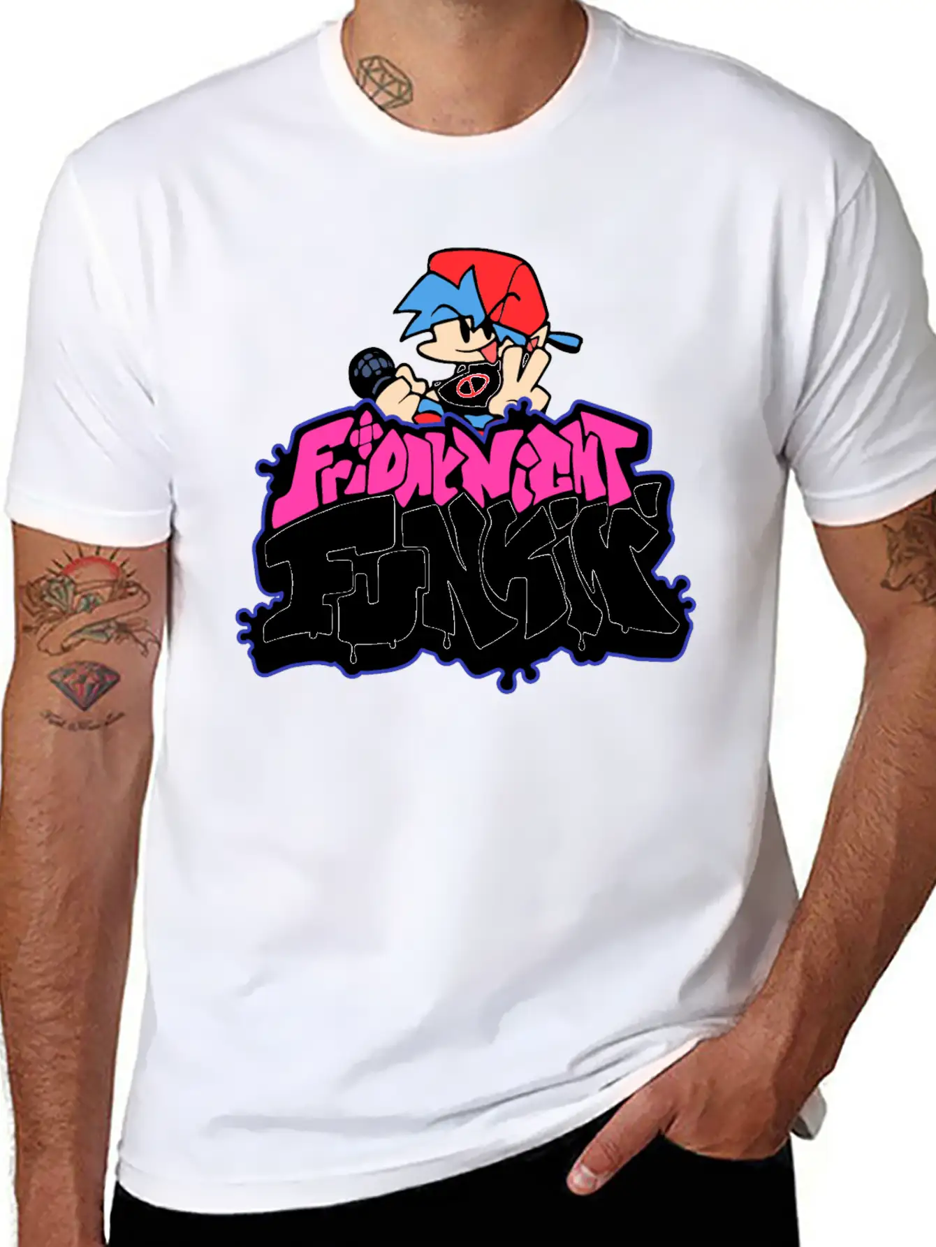 Friday Night Funkin Funny Logo And Boyfriend Unisex Casual T-Shirt – Clean Design For Daily Comfort