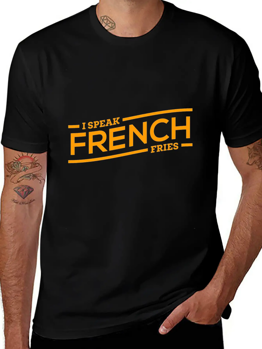 Fries French Speaking Cool Gift Breathable Soft Cotton T-Shirt – Timeless Casual Look