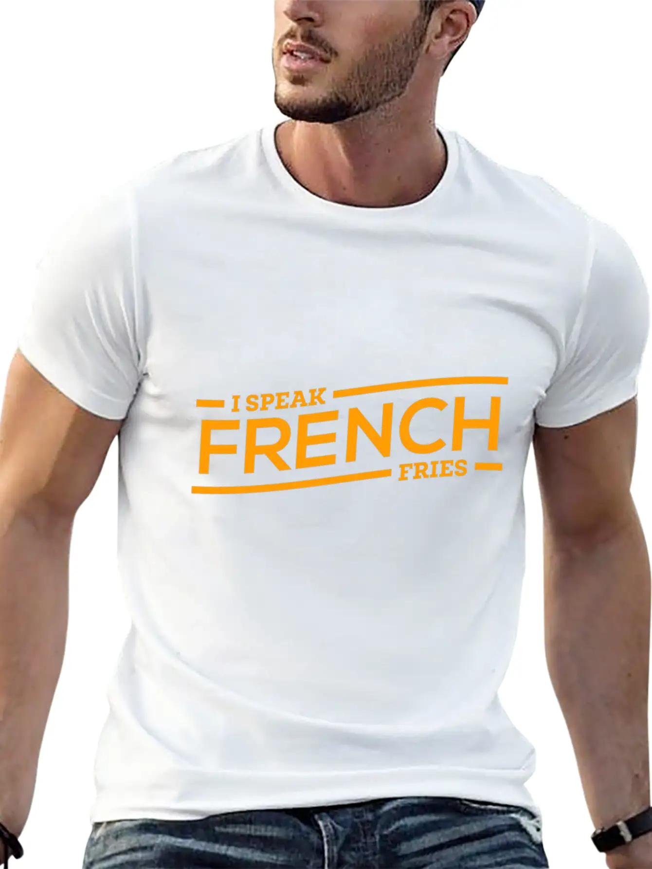 Fries French Speaking Cool Gift Breathable Soft Cotton T-Shirt – Timeless Casual Look