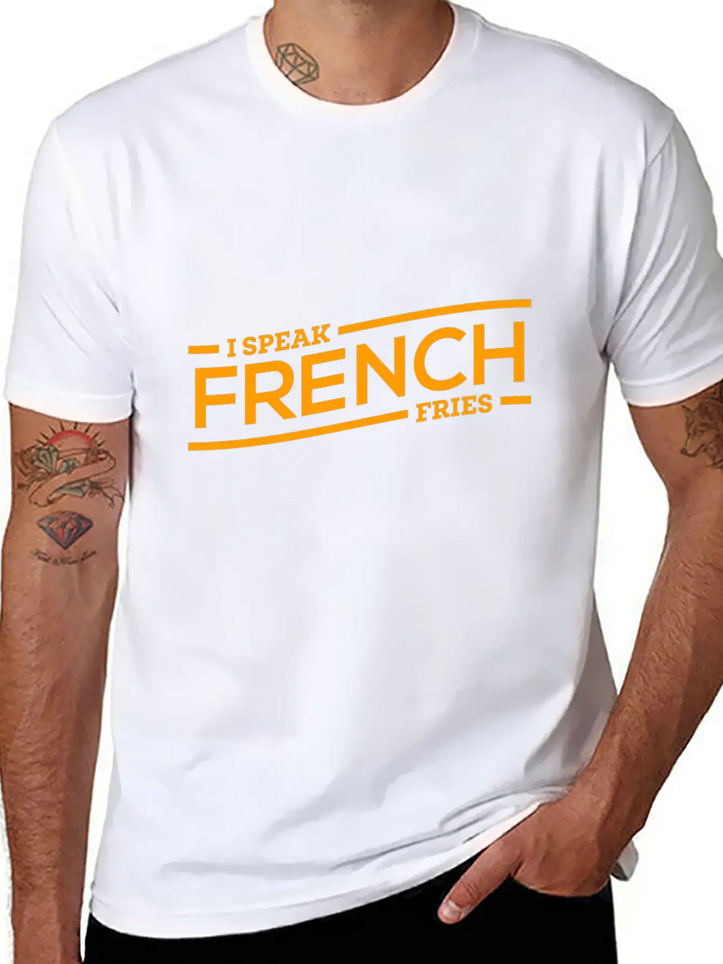 Fries French Speaking Cool Gift Breathable Soft Cotton T-Shirt – Timeless Casual Look