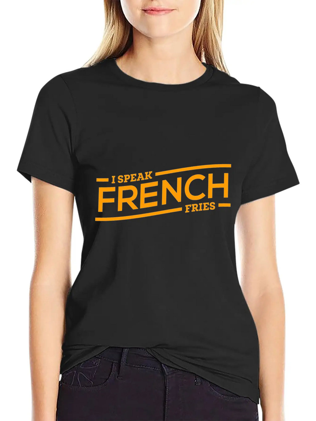 Fries French Speaking Cool Gift Breathable Soft Cotton T-Shirt – Timeless Casual Look
