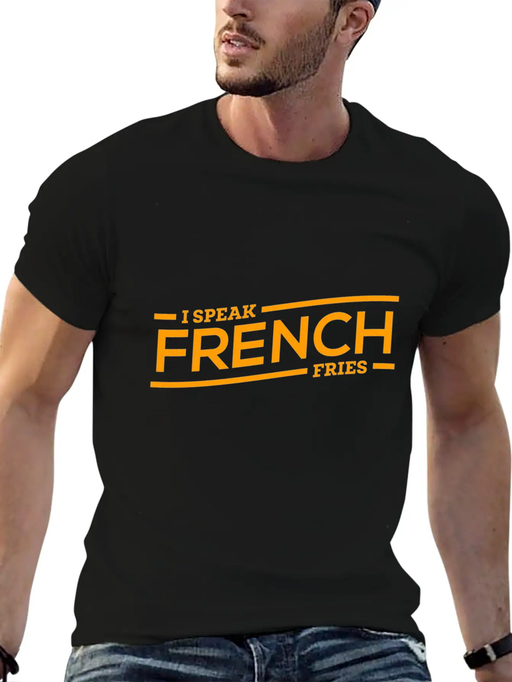 Fries French Speaking Cool Gift Breathable Soft Cotton T-Shirt – Timeless Casual Look