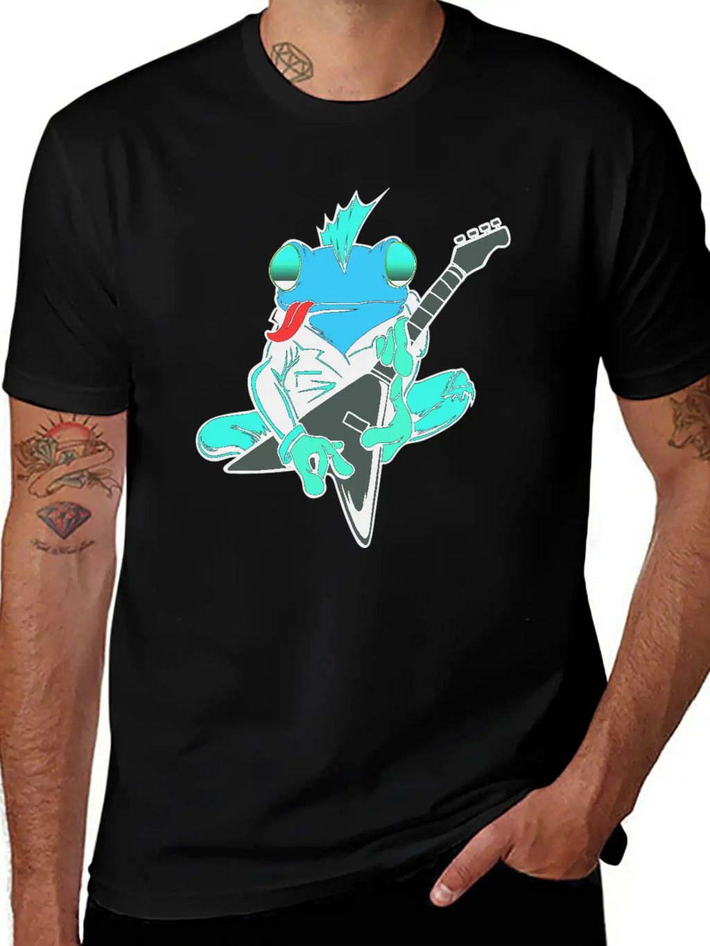 Frog Guitar Essential Cotton Tee For Daily Outfits – Unisex Style