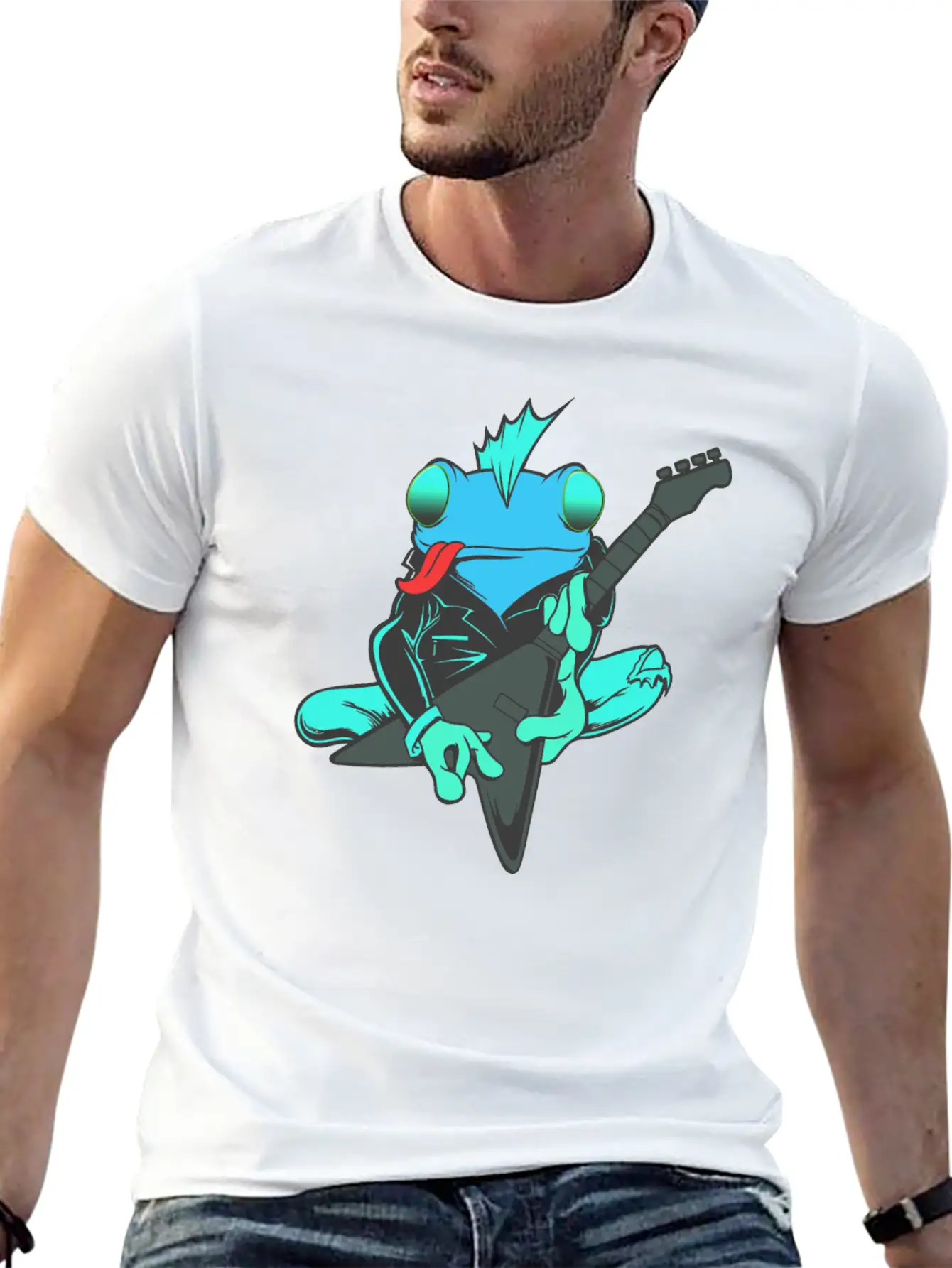 Frog Guitar Essential Cotton Tee For Daily Outfits – Unisex Style
