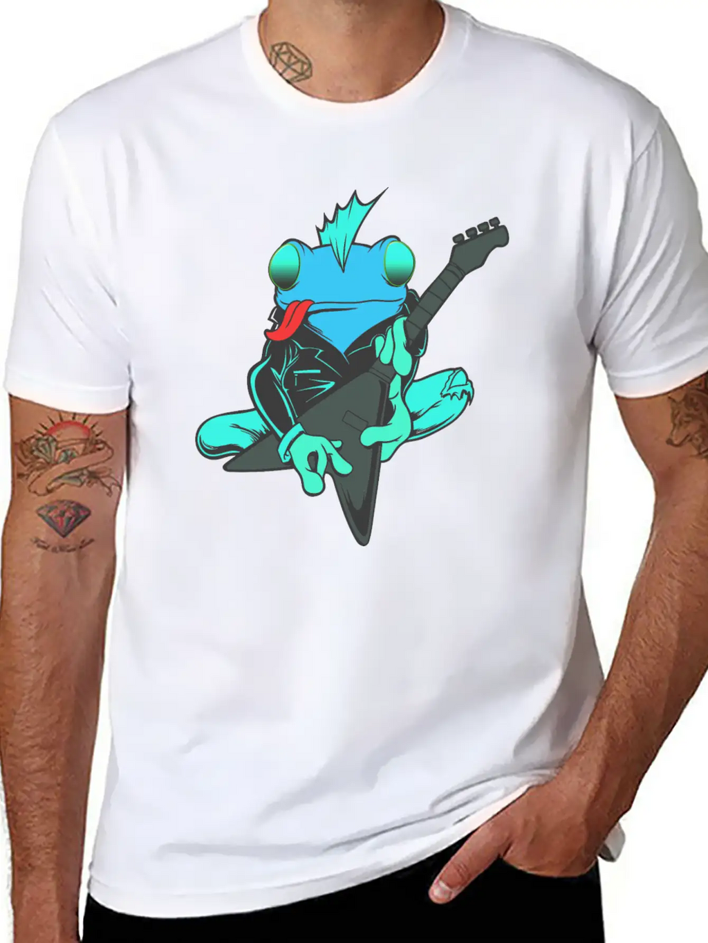 Frog Guitar Essential Cotton Tee For Daily Outfits – Unisex Style