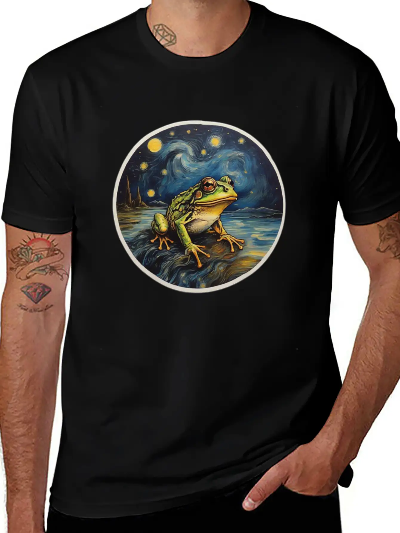 Frog Painting Unisex Short Sleeve Soft Cotton T-Shirt – Casual Everyday Wear
