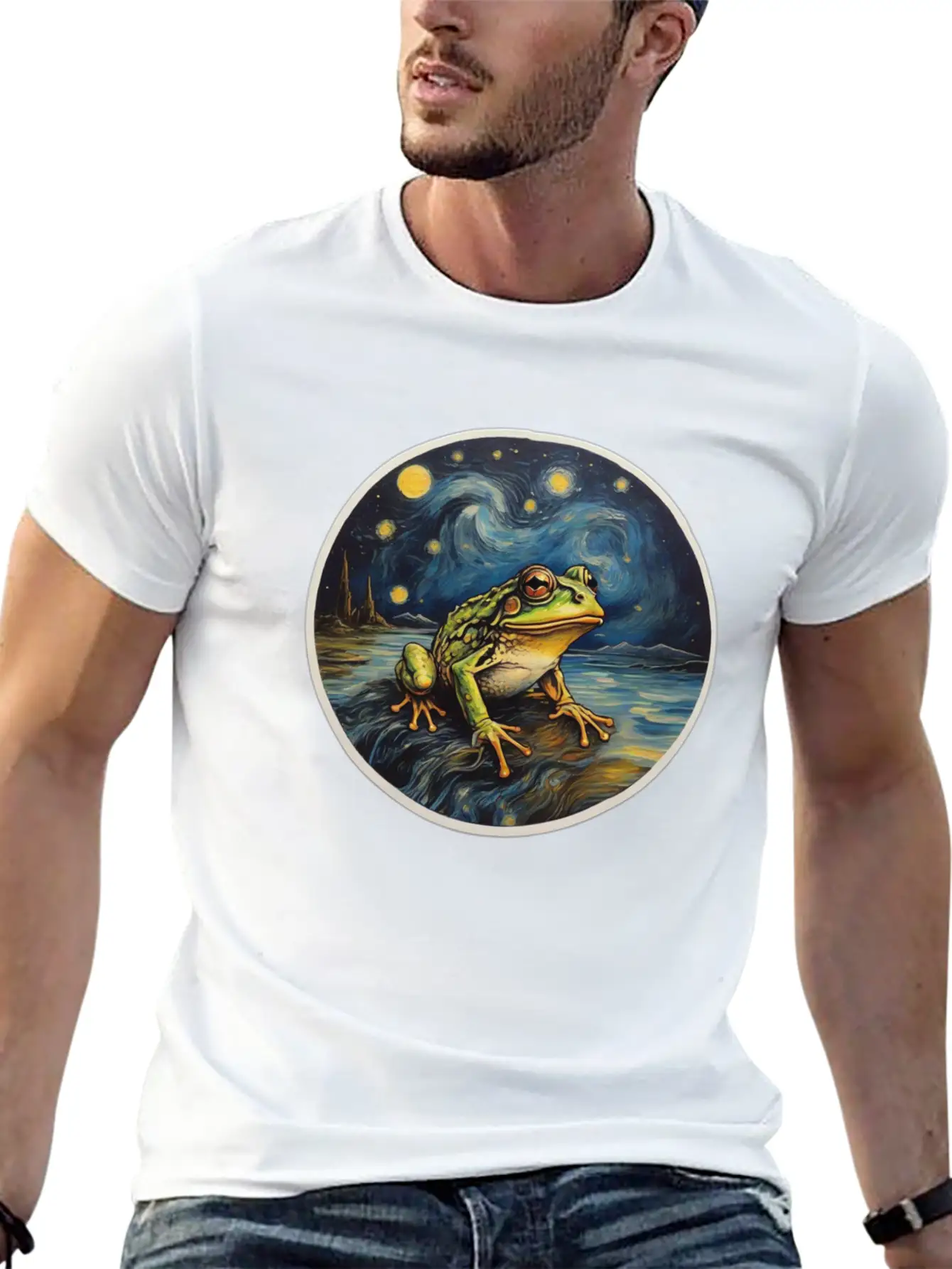 Frog Painting Unisex Short Sleeve Soft Cotton T-Shirt – Casual Everyday Wear
