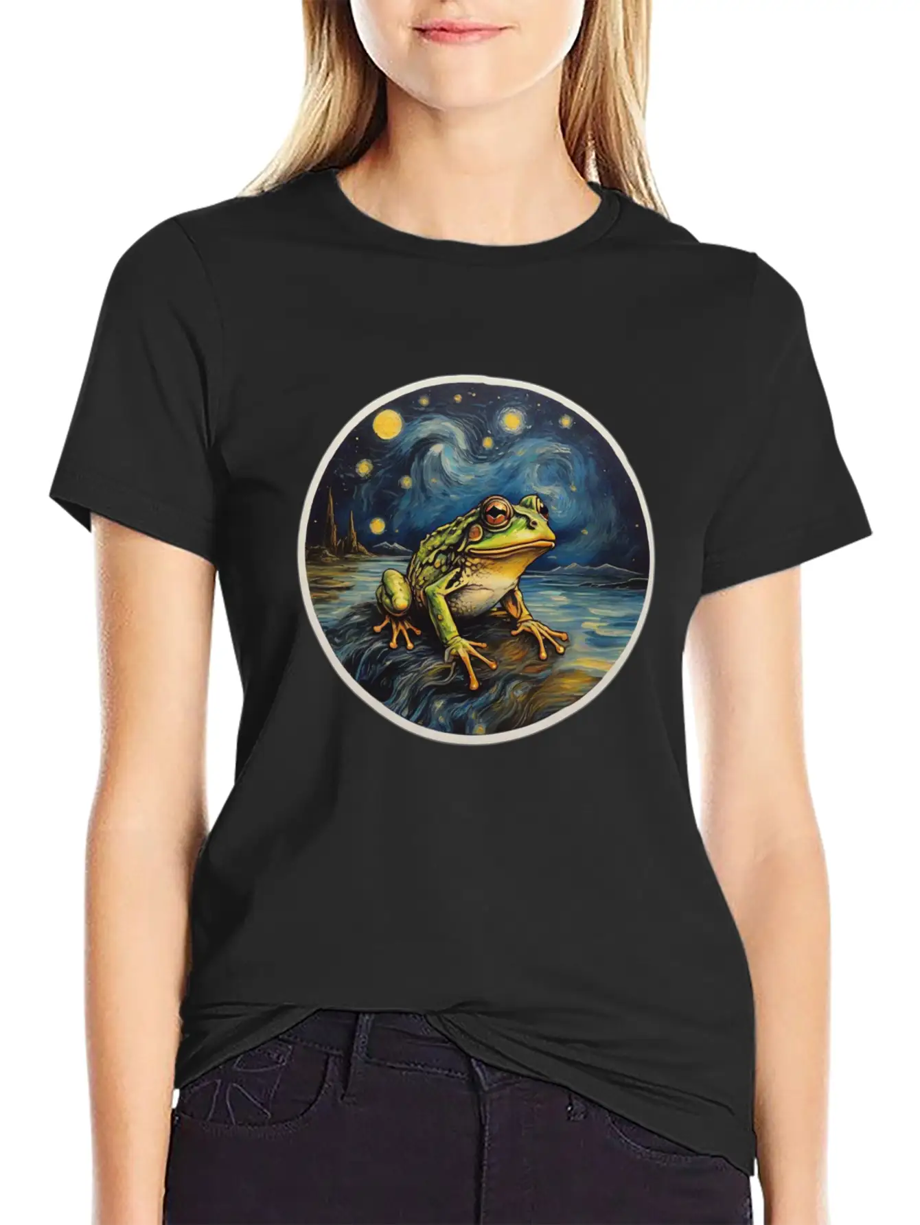 Frog Painting Unisex Short Sleeve Soft Cotton T-Shirt – Casual Everyday Wear
