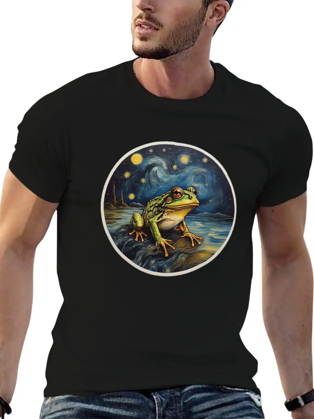 Frog Painting Unisex Short Sleeve Soft Cotton T-Shirt – Casual Everyday Wear