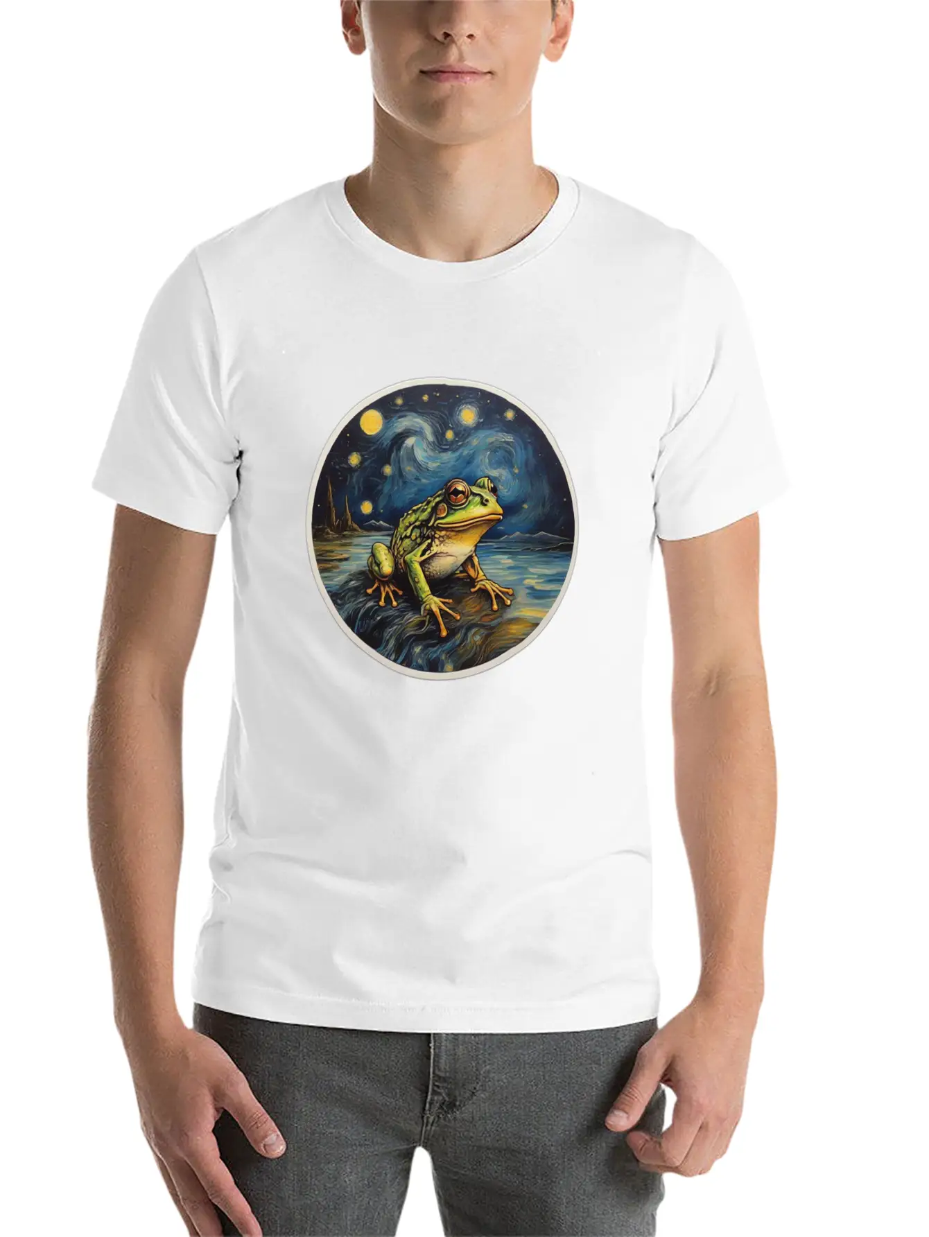 Frog Painting Unisex Short Sleeve Soft Cotton T-Shirt – Casual Everyday Wear