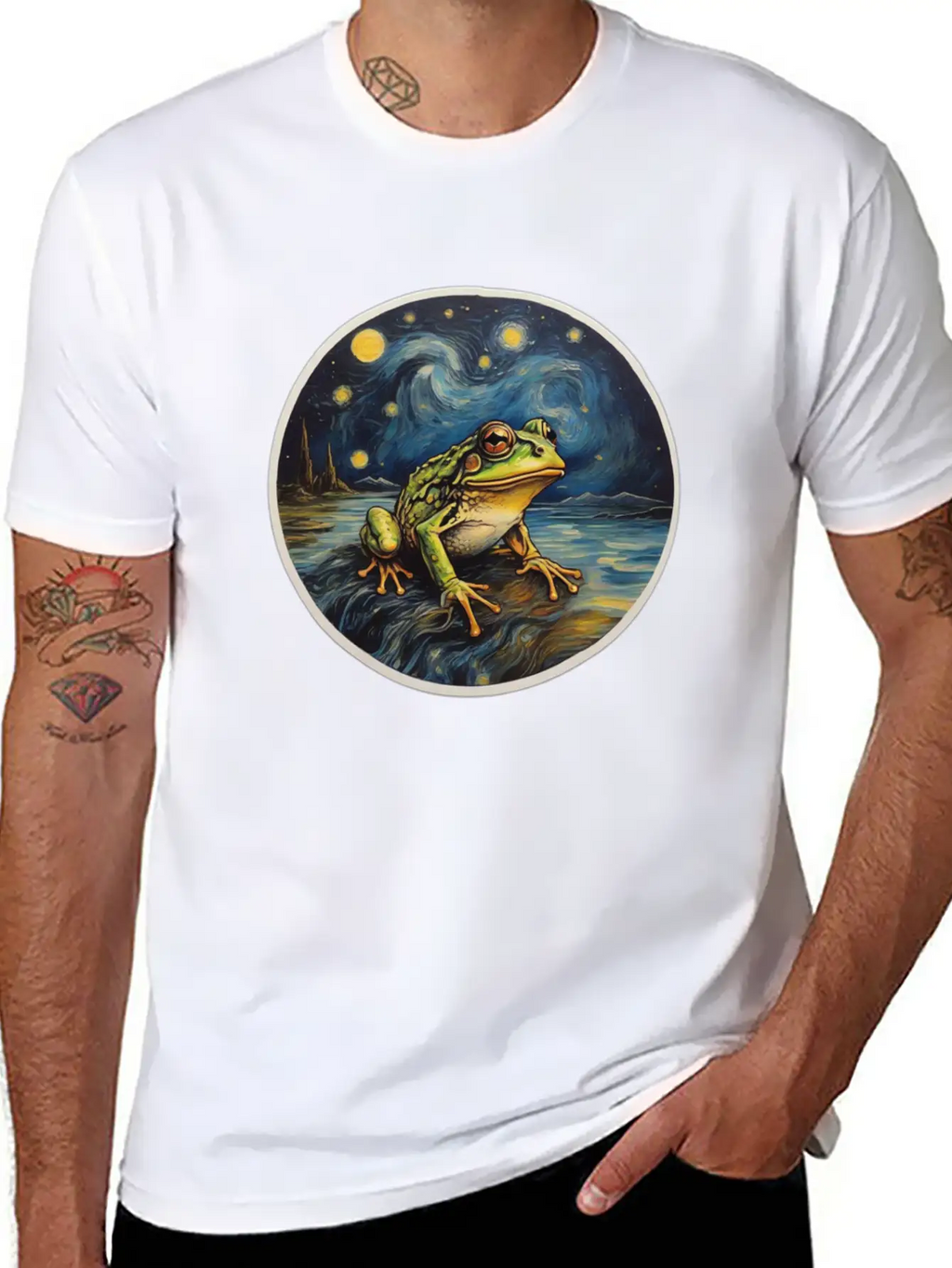 Frog Painting Unisex Short Sleeve Soft Cotton T-Shirt – Casual Everyday Wear