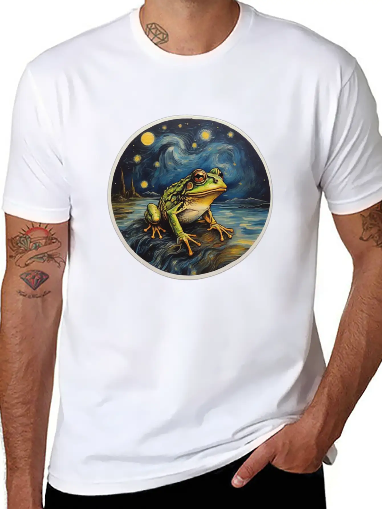 Frog Painting Unisex Short Sleeve Soft Cotton T-Shirt – Casual Everyday Wear