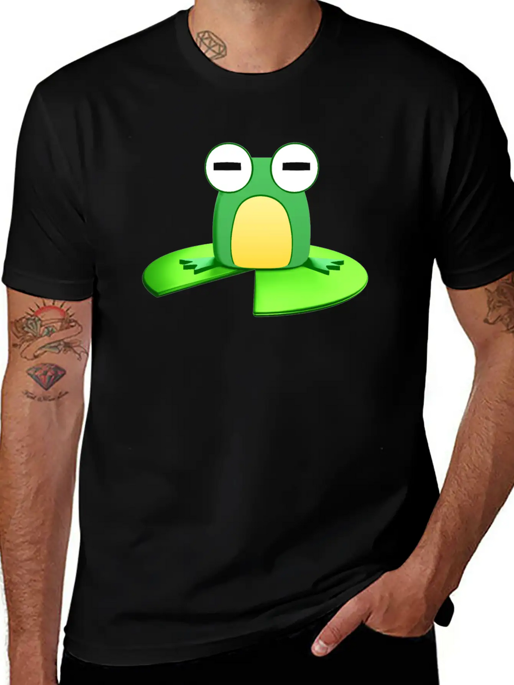 Frog Sitting On A Lily Pad Essential Cotton Tee For Daily Outfits – Unisex Style