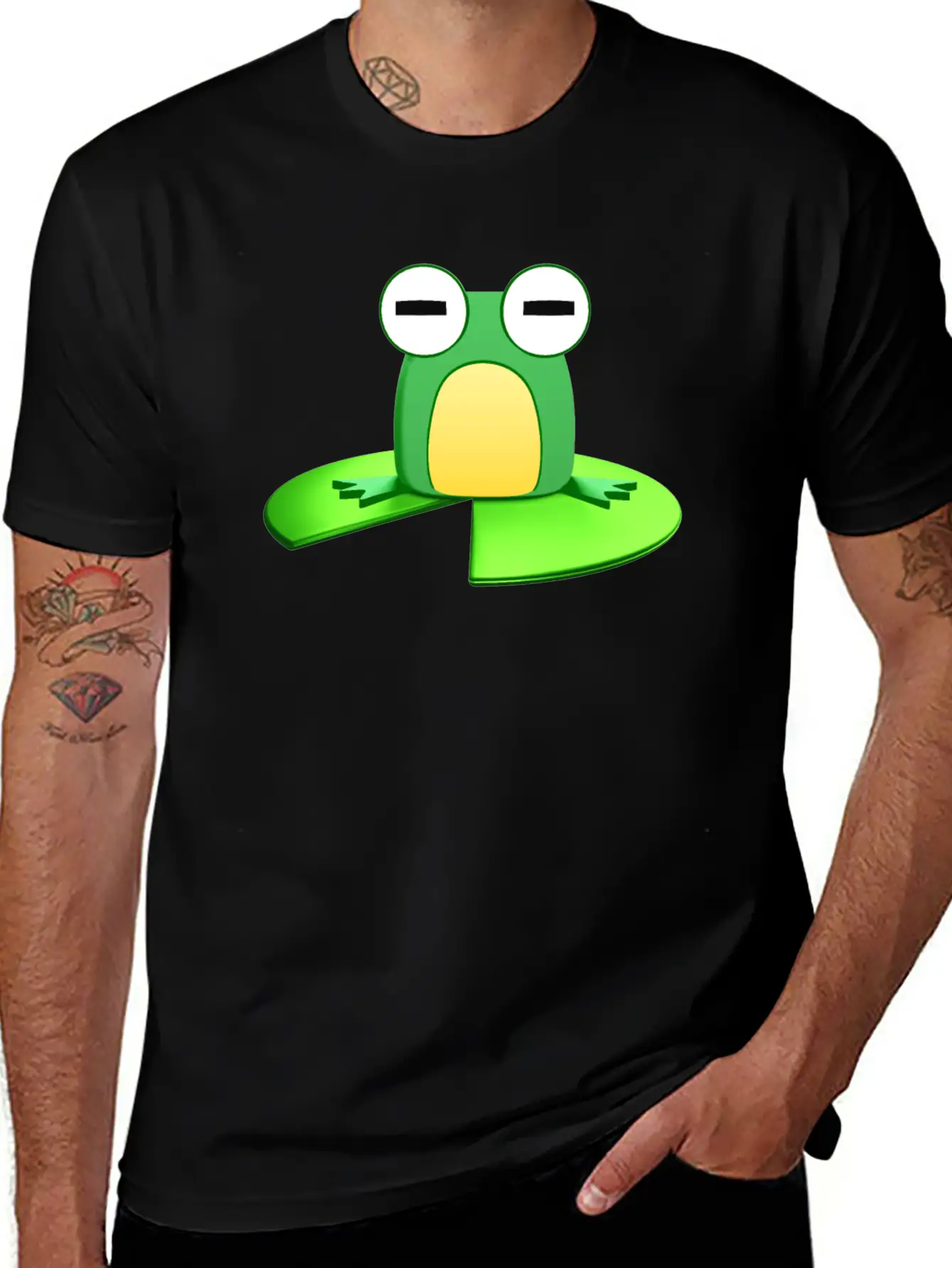 Frog Sitting On A Lily Pad Essential Cotton Tee For Daily Outfits – Unisex Style