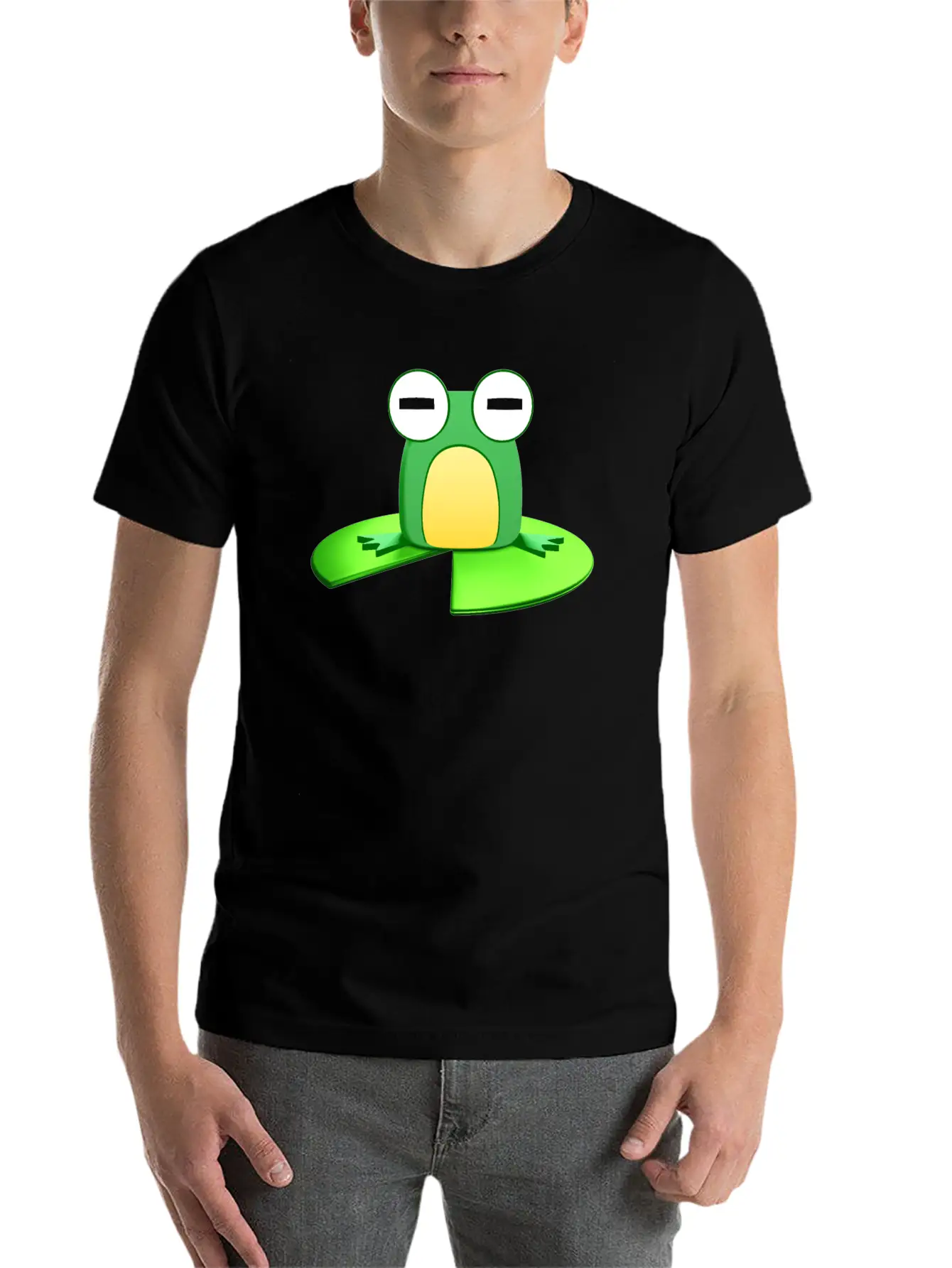 Frog Sitting On A Lily Pad Essential Cotton Tee For Daily Outfits – Unisex Style