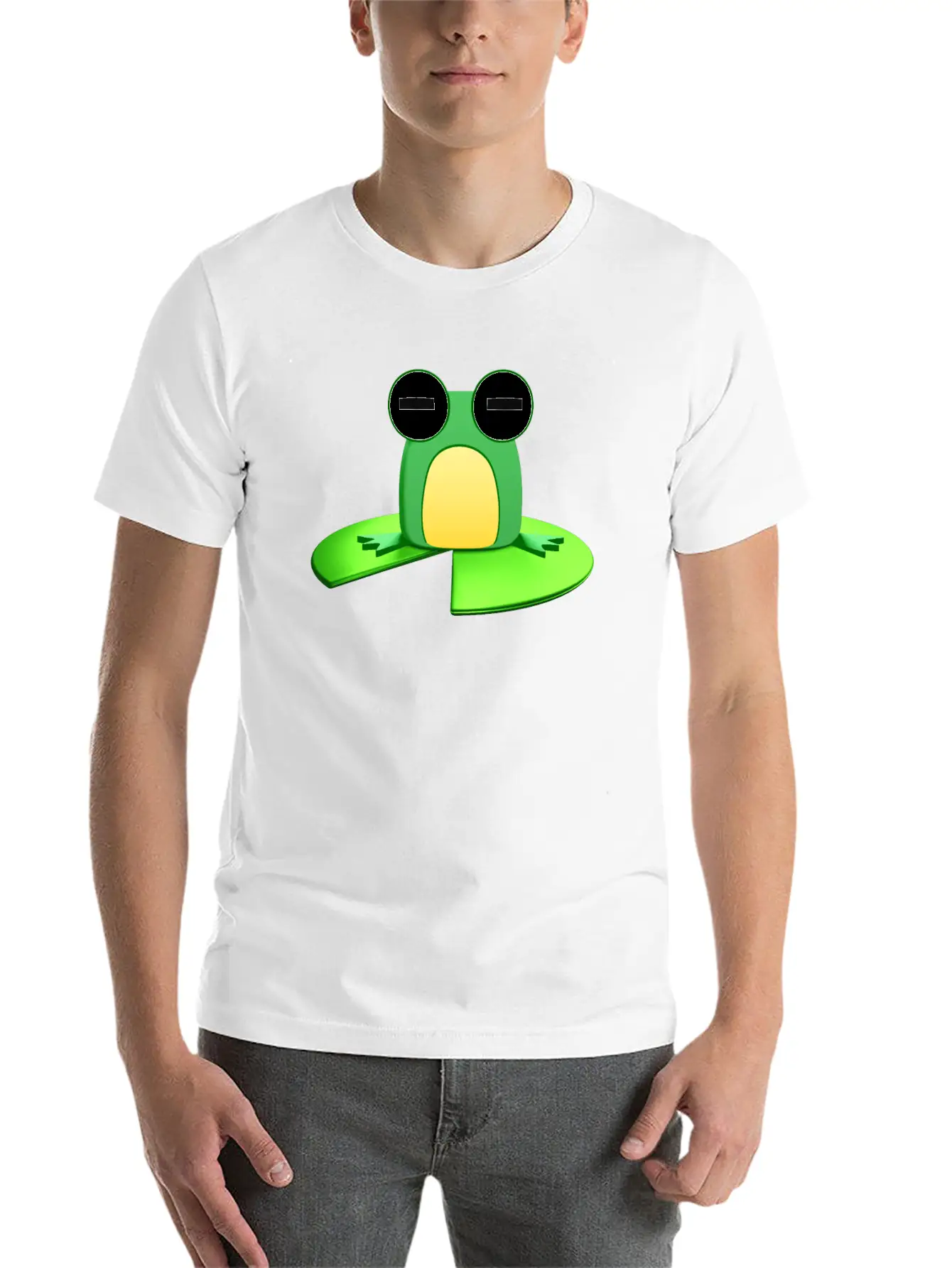Frog Sitting On A Lily Pad Essential Cotton Tee For Daily Outfits – Unisex Style