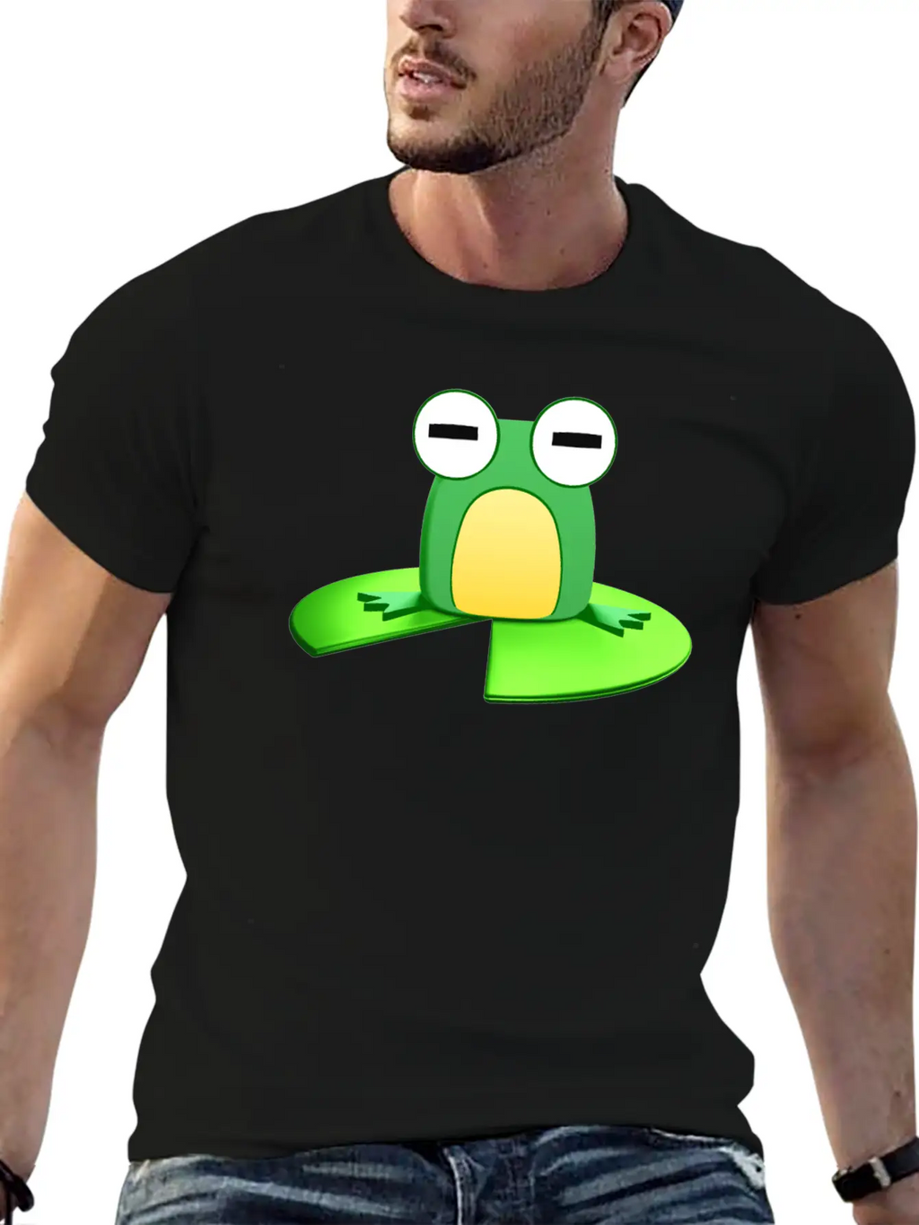 Frog Sitting On A Lily Pad Essential Cotton Tee For Daily Outfits – Unisex Style