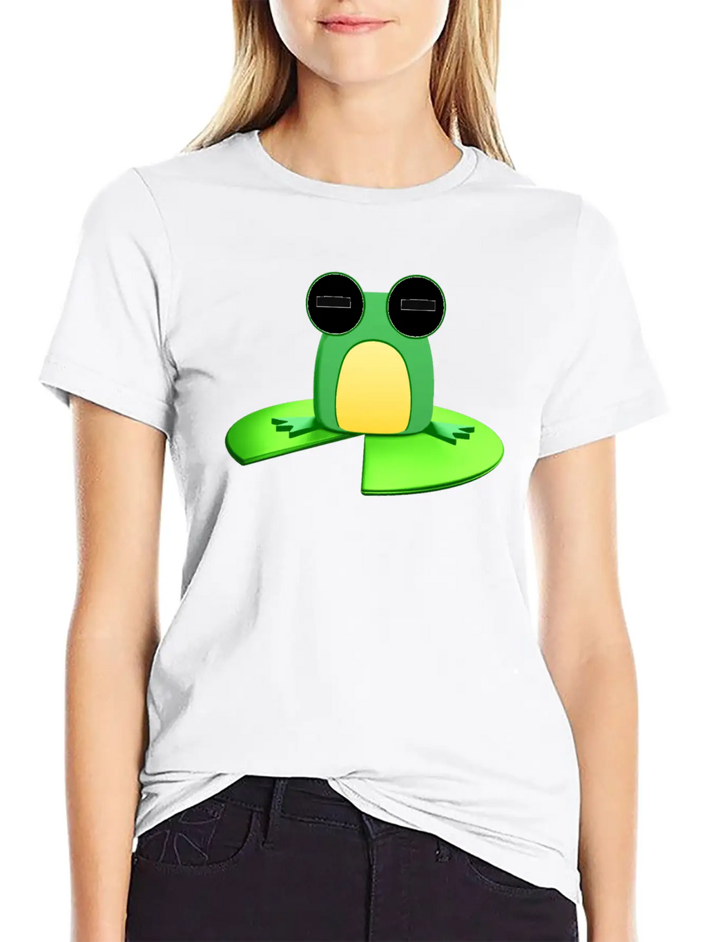 Frog Sitting On A Lily Pad Essential Cotton Tee For Daily Outfits – Unisex Style