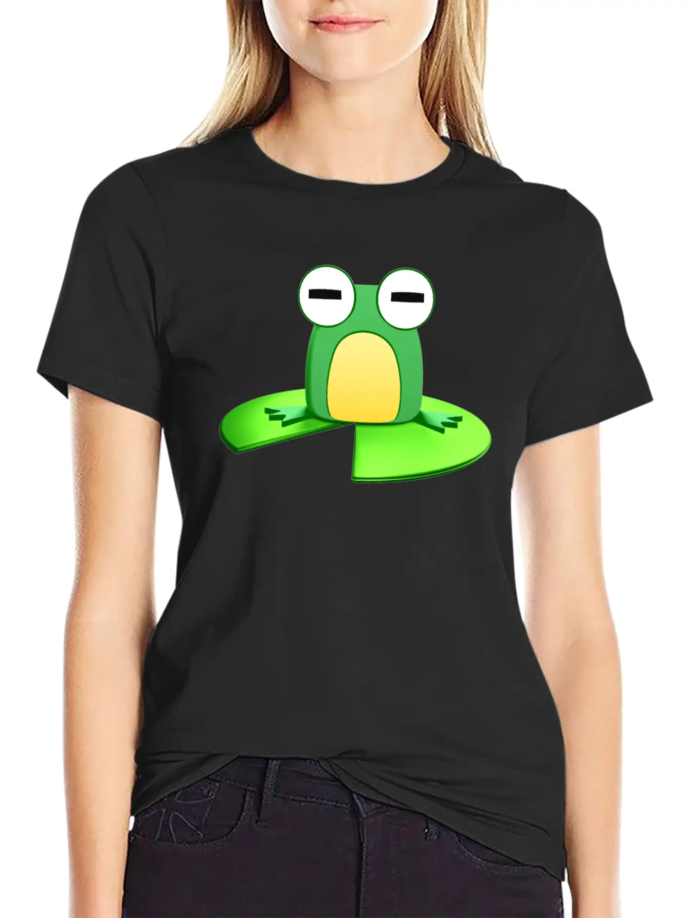 Frog Sitting On A Lily Pad Essential Cotton Tee For Daily Outfits – Unisex Style