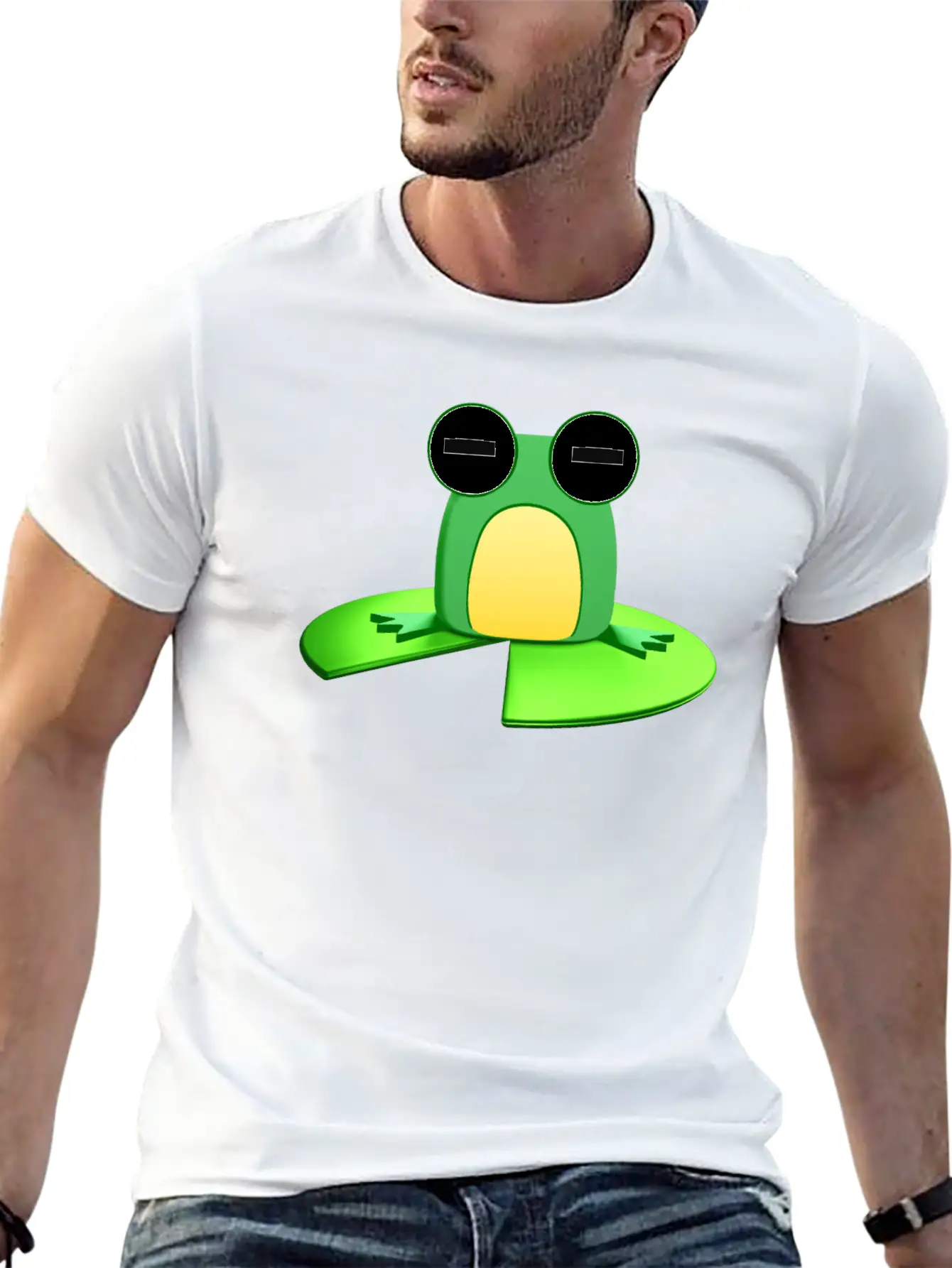Frog Sitting On A Lily Pad Essential Cotton Tee For Daily Outfits – Unisex Style