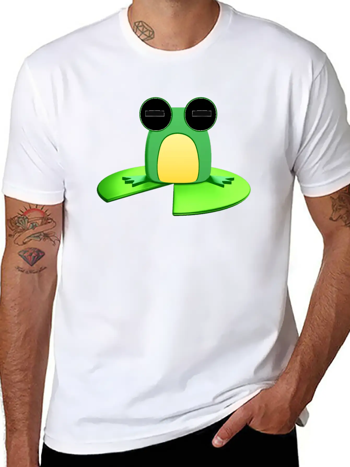 Frog Sitting On A Lily Pad Essential Cotton Tee For Daily Outfits – Unisex Style
