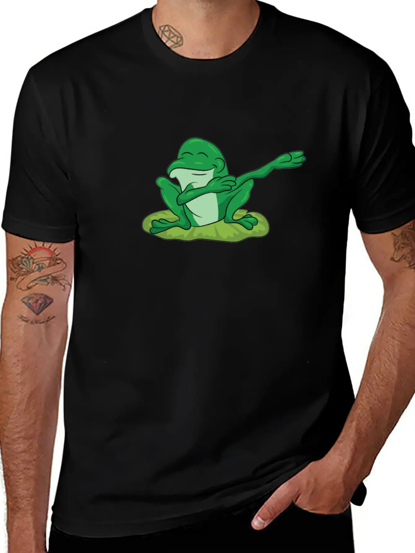 Frog - Water Lily Dancing, DAB, Dabben, Dabbing Stylish Everyday T-Shirt – Unisex Basic Cotton Tee