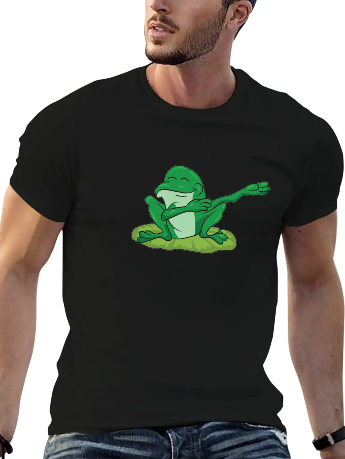 Frog - Water Lily Dancing, DAB, Dabben, Dabbing Stylish Everyday T-Shirt – Unisex Basic Cotton Tee