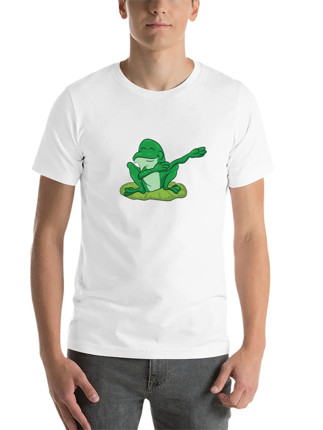 Frog - Water Lily Dancing, DAB, Dabben, Dabbing Stylish Everyday T-Shirt – Unisex Basic Cotton Tee