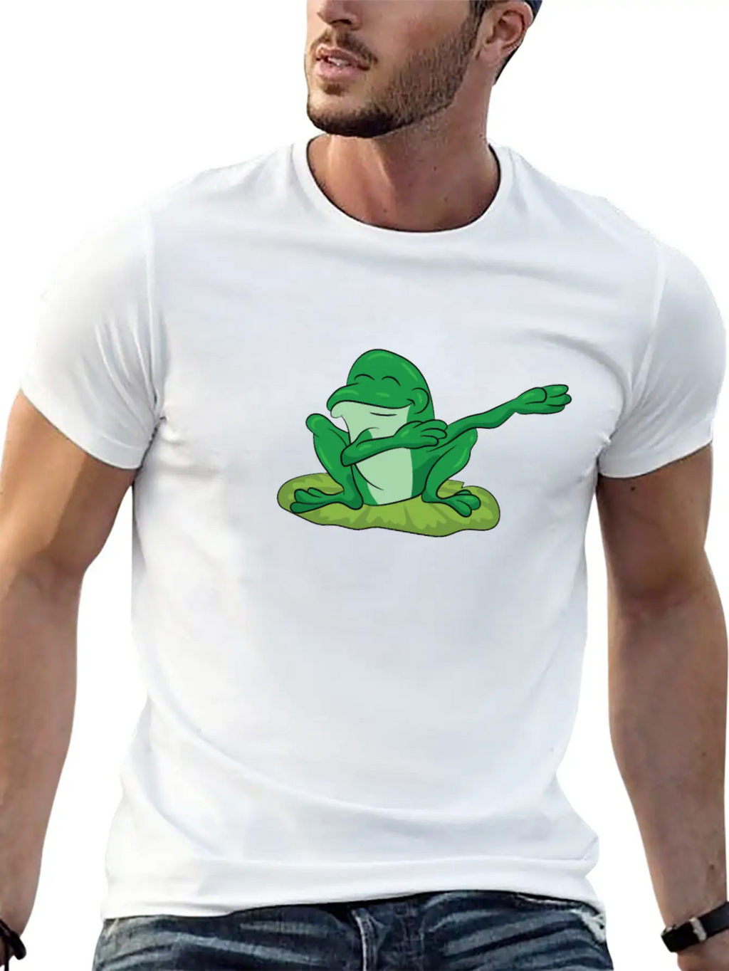 Frog - Water Lily Dancing, DAB, Dabben, Dabbing Stylish Everyday T-Shirt – Unisex Basic Cotton Tee