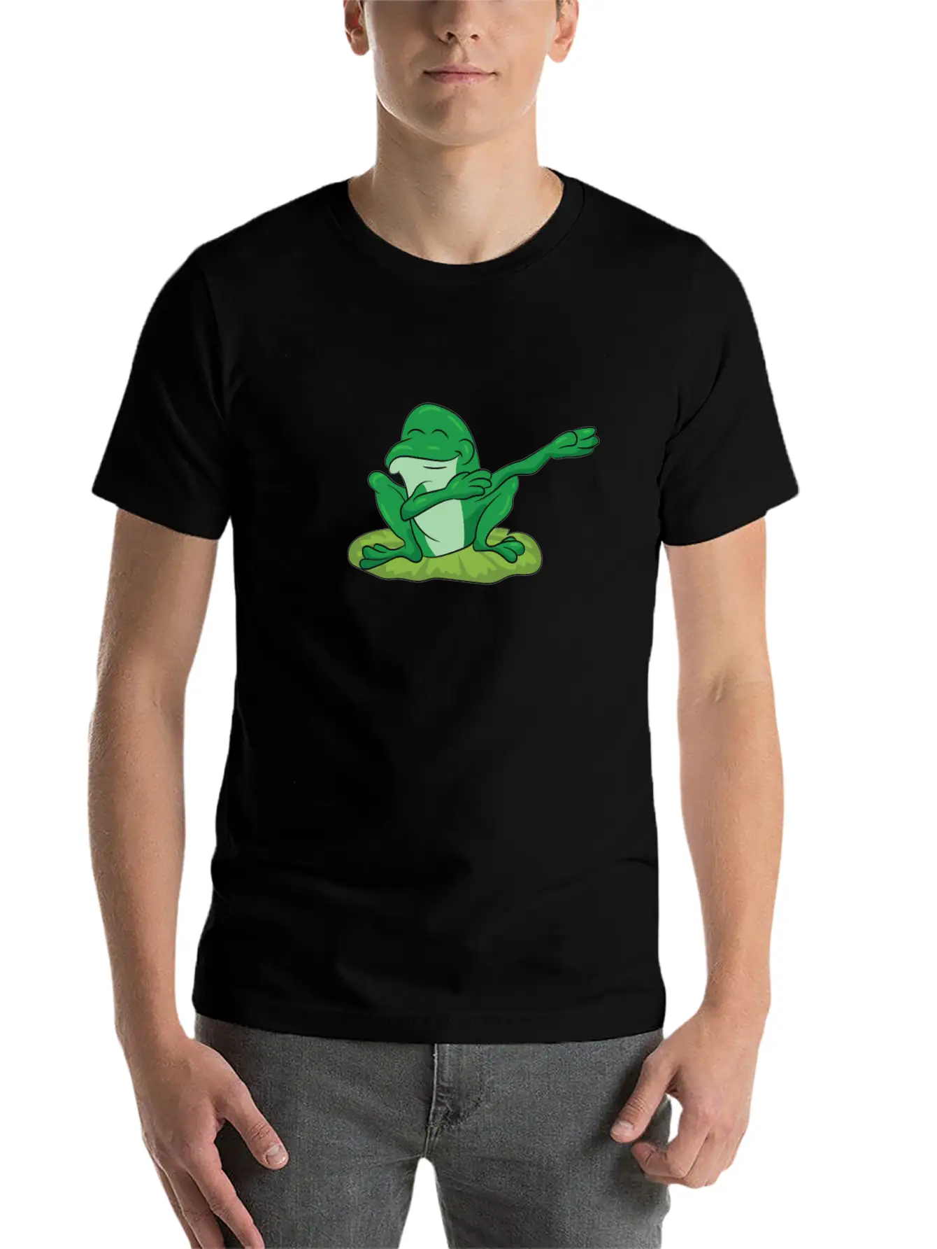 Frog - Water Lily Dancing, DAB, Dabben, Dabbing Stylish Everyday T-Shirt – Unisex Basic Cotton Tee