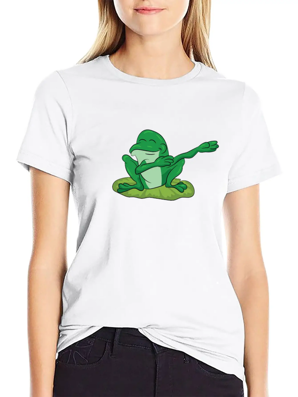 Frog - Water Lily Dancing, DAB, Dabben, Dabbing Stylish Everyday T-Shirt – Unisex Basic Cotton Tee