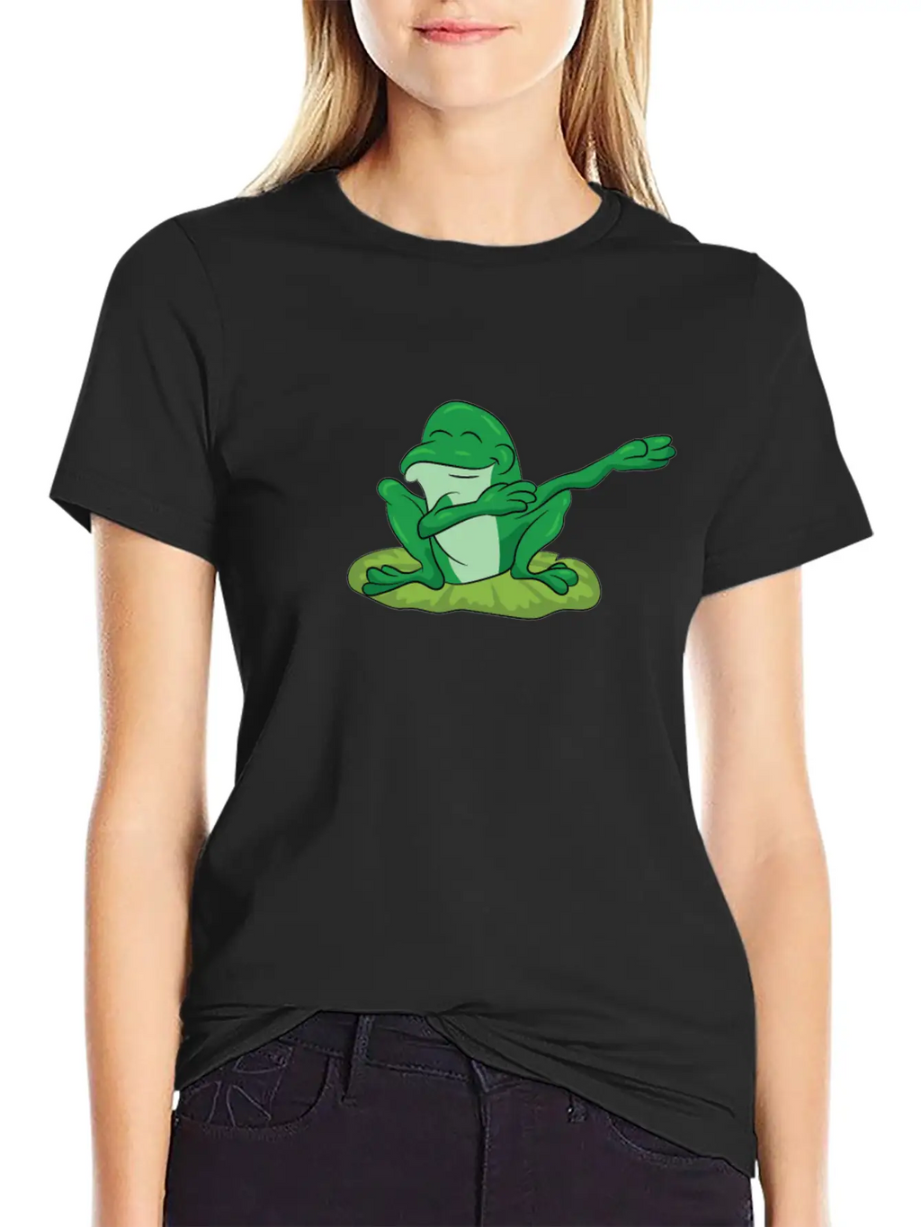 Frog - Water Lily Dancing, DAB, Dabben, Dabbing Stylish Everyday T-Shirt – Unisex Basic Cotton Tee