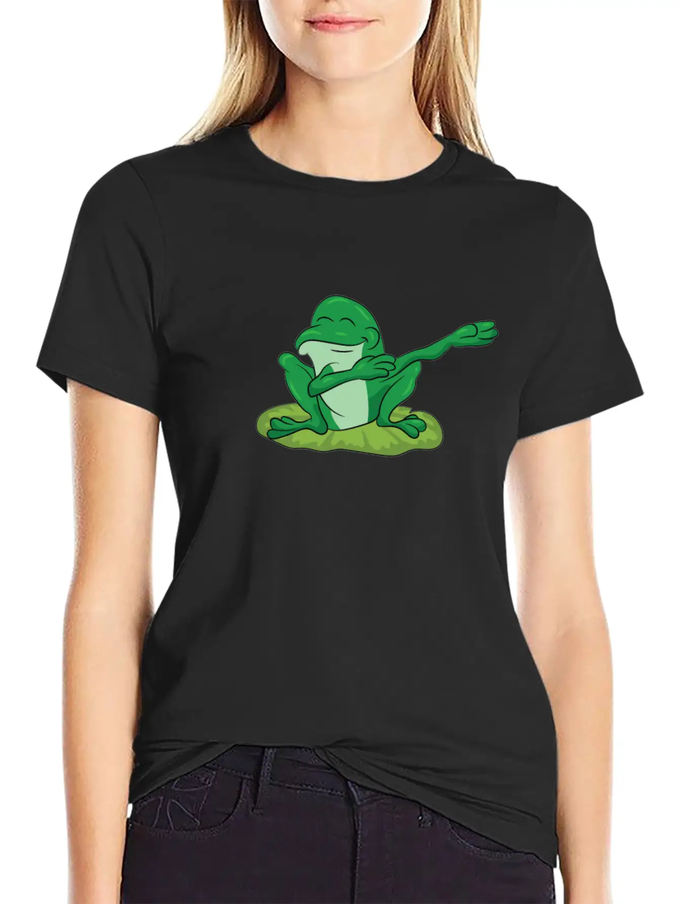 Frog - Water Lily Dancing, DAB, Dabben, Dabbing Stylish Everyday T-Shirt – Unisex Basic Cotton Tee