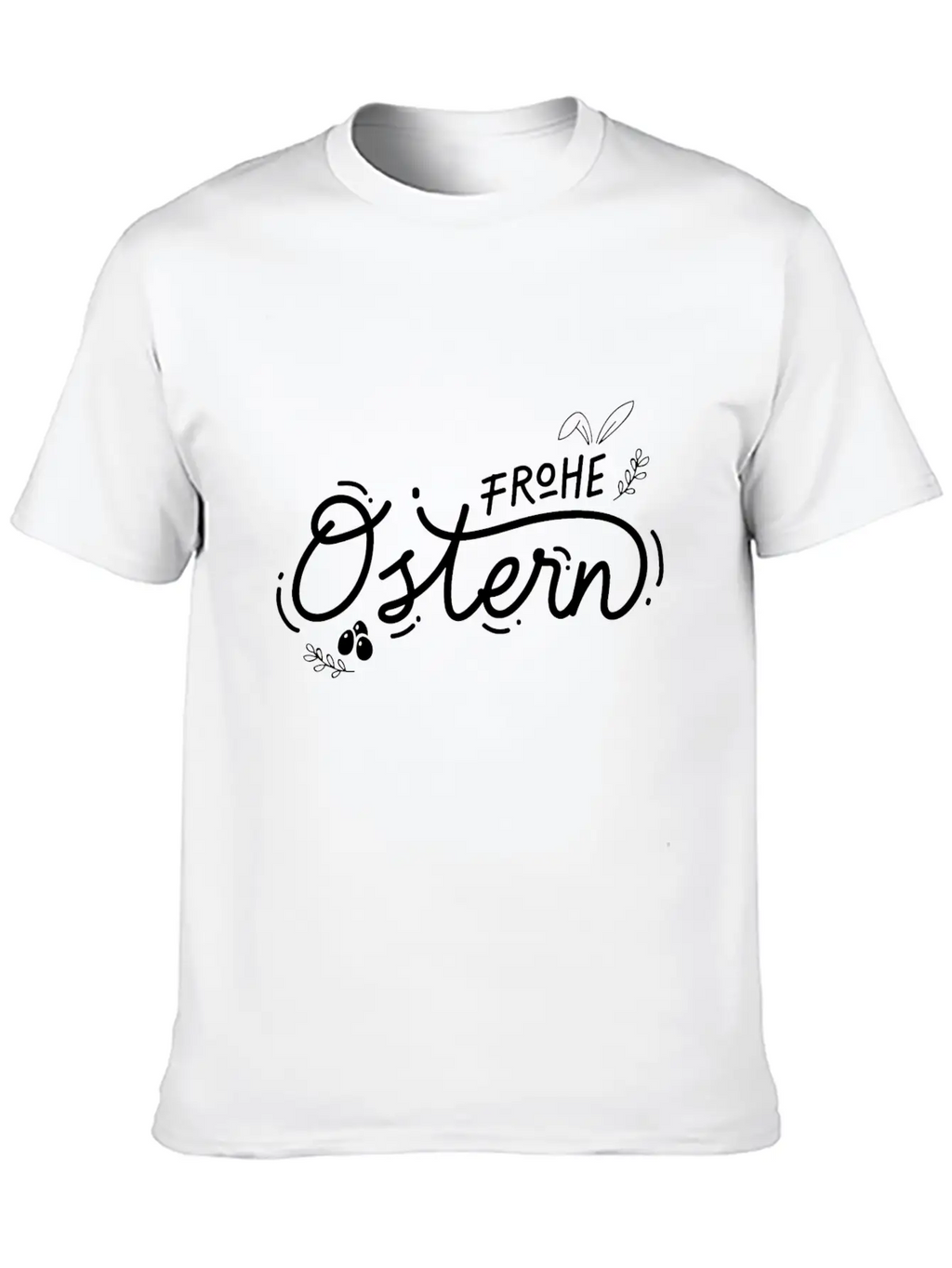 Frohe Ostern Lettering Breathable Soft Cotton T-Shirt – Timeless Casual Look